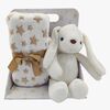 CarloBaby Kaninchen Fleecedecke und Kuscheltier, Weiß