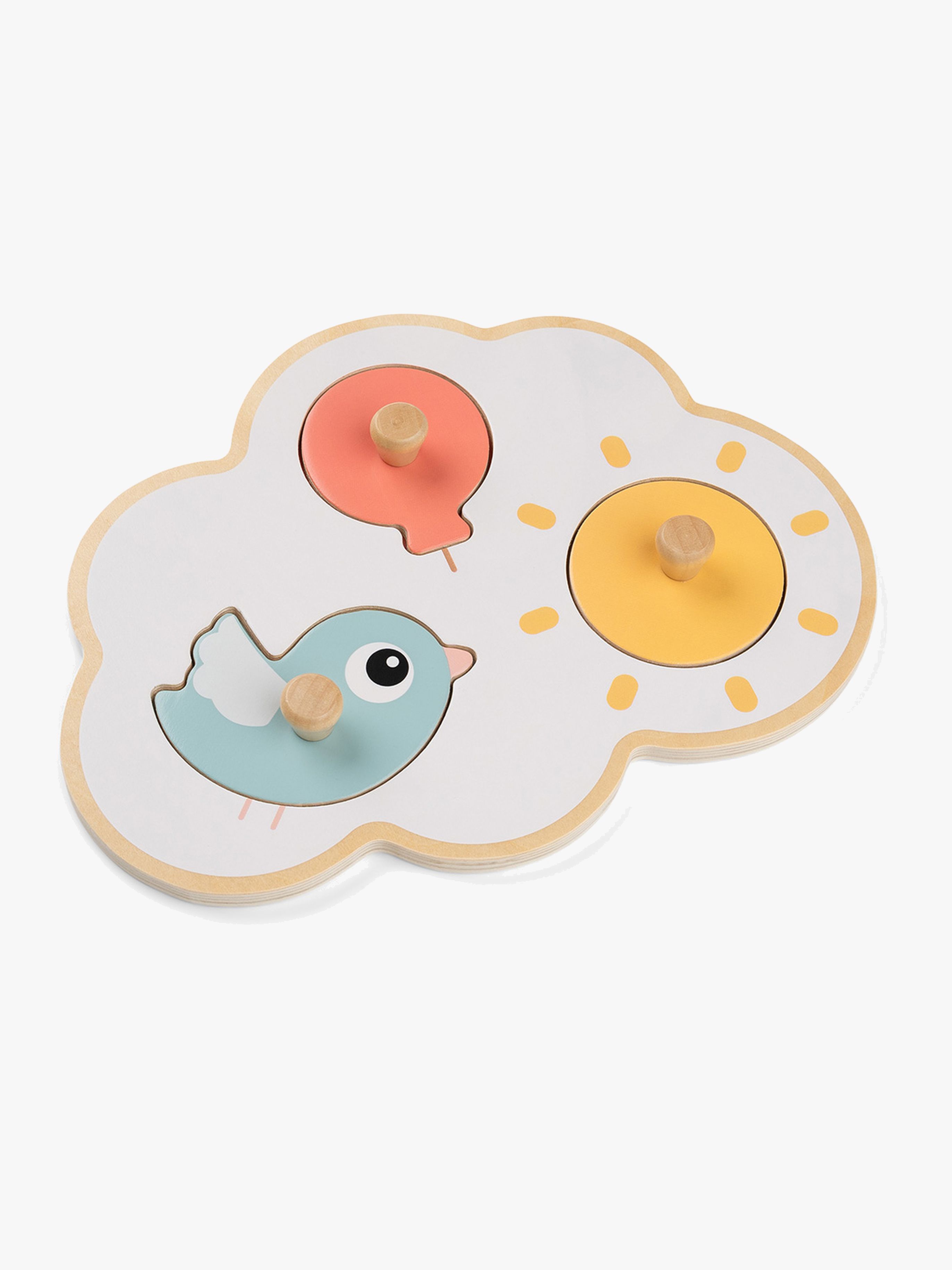 Done By Deer First Peg Happy Clouds Puzzle, Color Mix