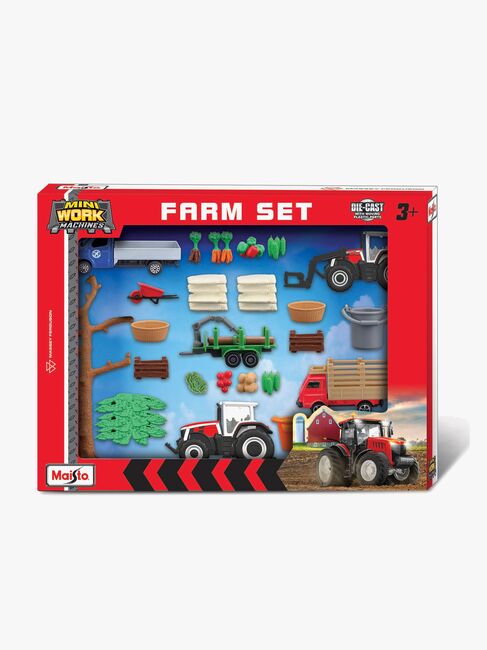 Maisto Super Bauernhof-Set Mini Working Machines Massey Ferguson