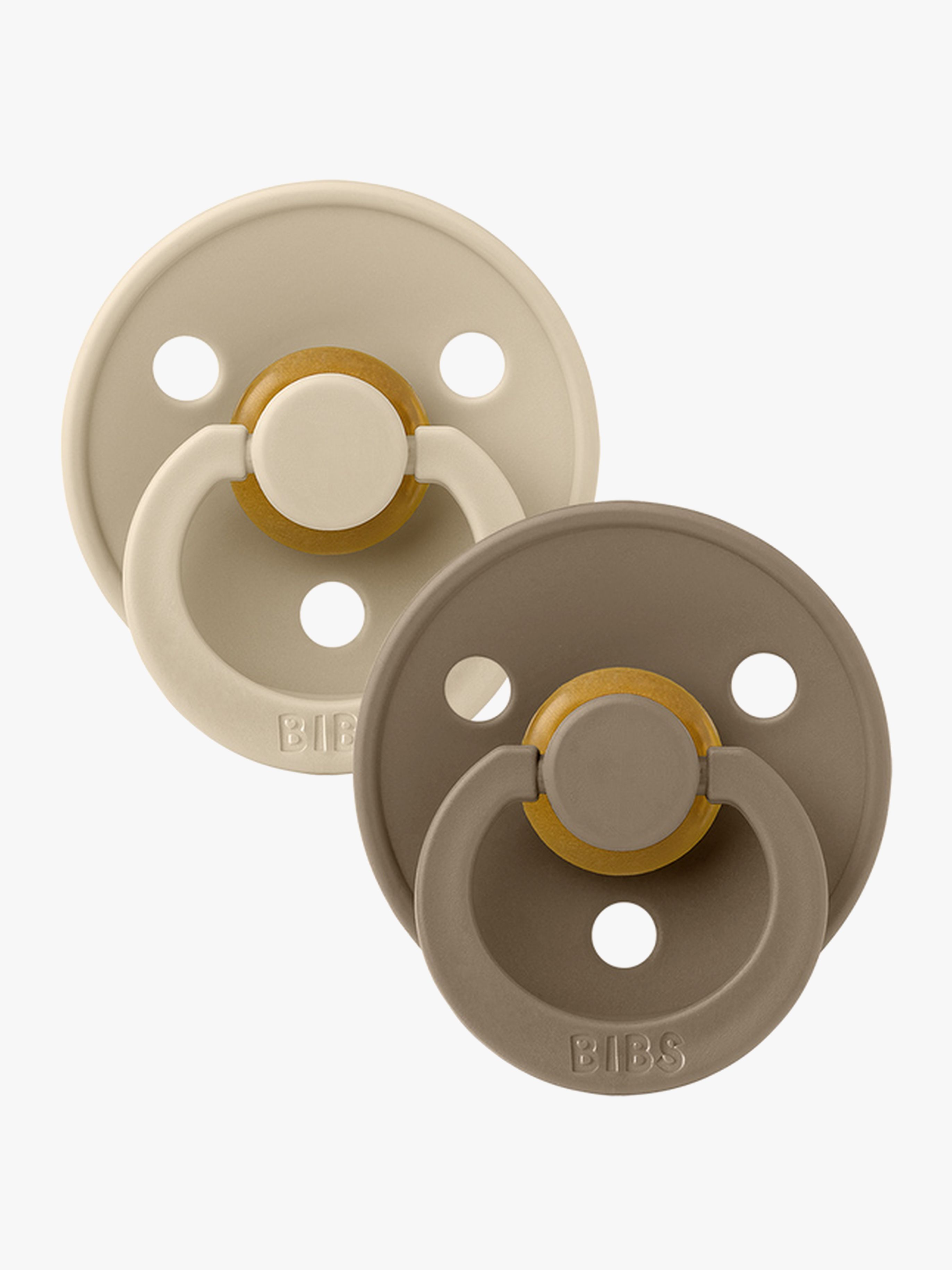 BIBS Schnuller Colour 2er-Pack Latex Größe 3, Vanilla/Dark Oak