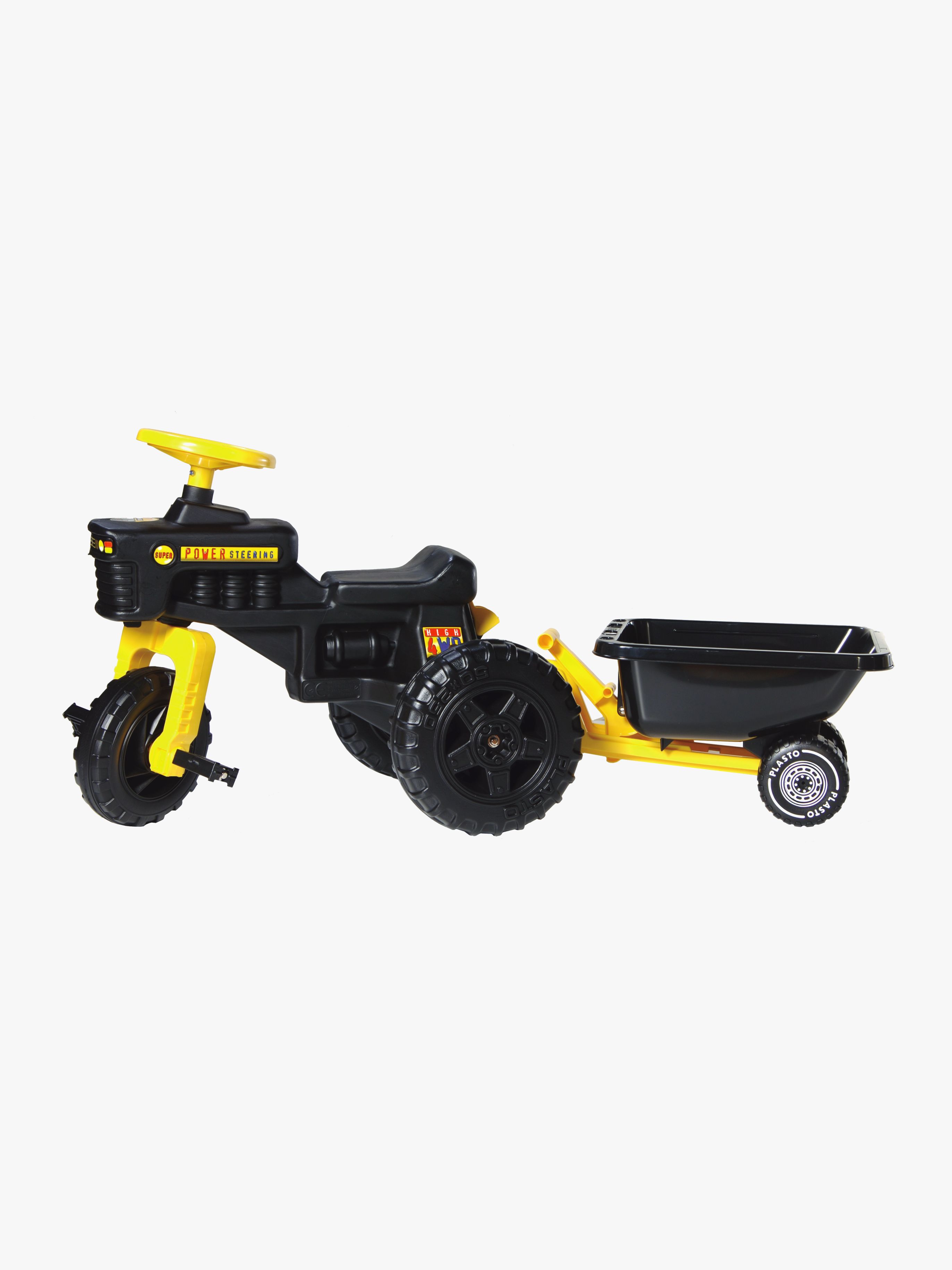 Trettraktor Mit Anhänger, Schwarz