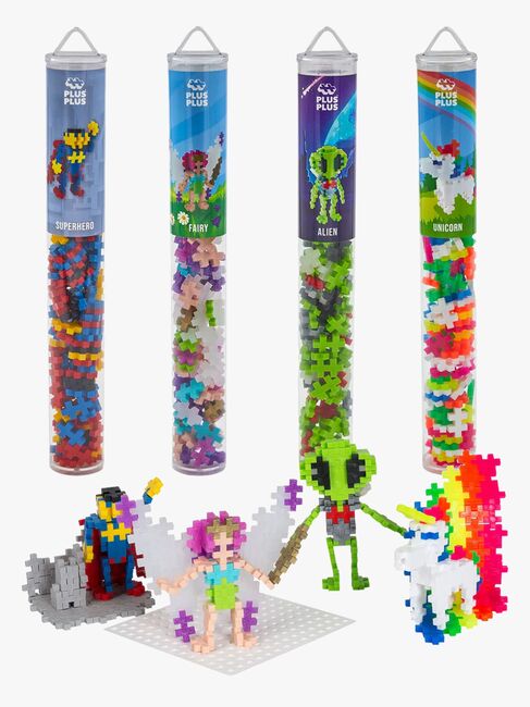 Plus-Plus Bausatz mit Bodenplatte & Röhre Figuren 4x100 Teile