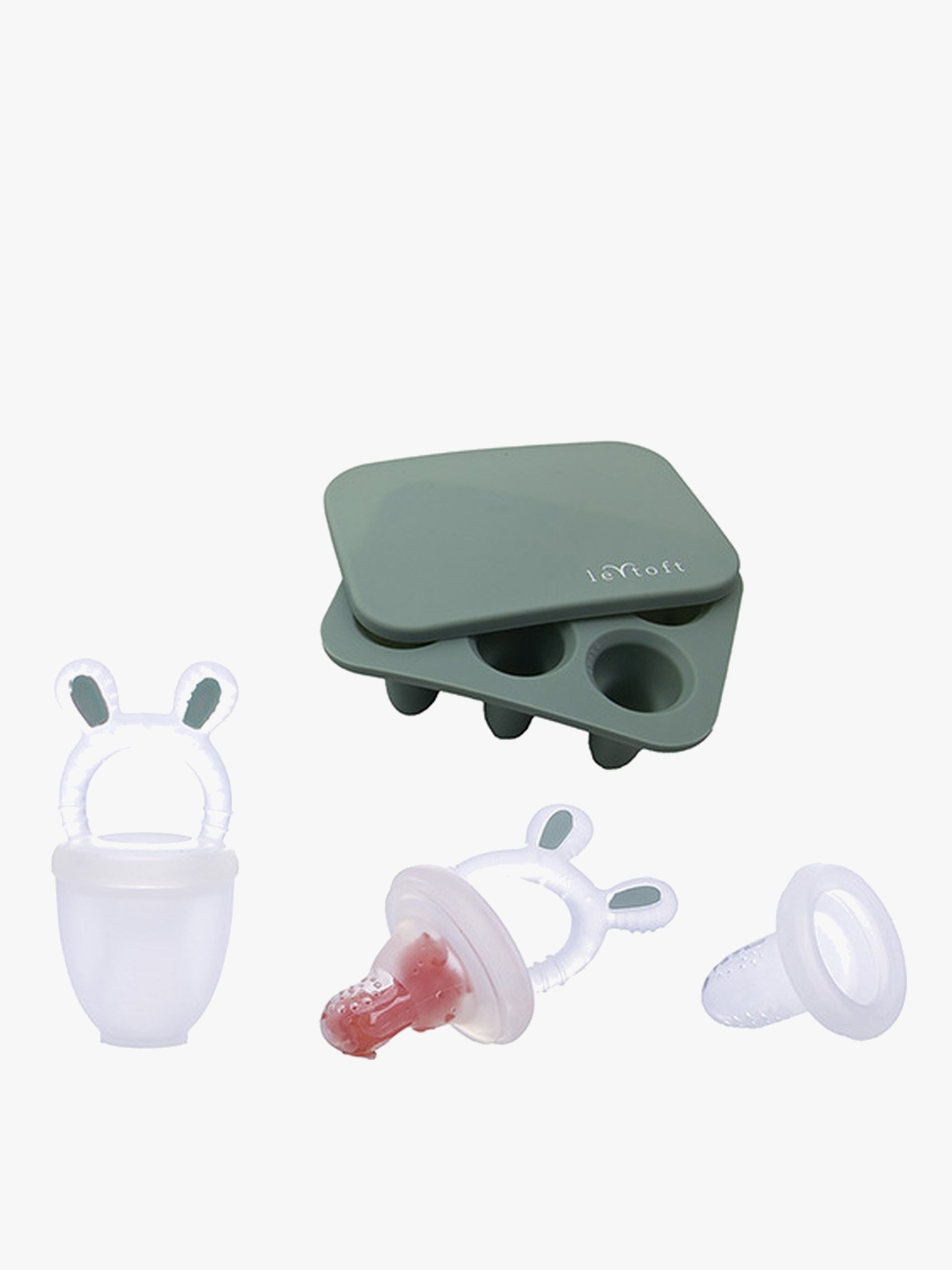 Le Toft Fruchtsauger mit Mini-Eiswürfelform, Smokey Green