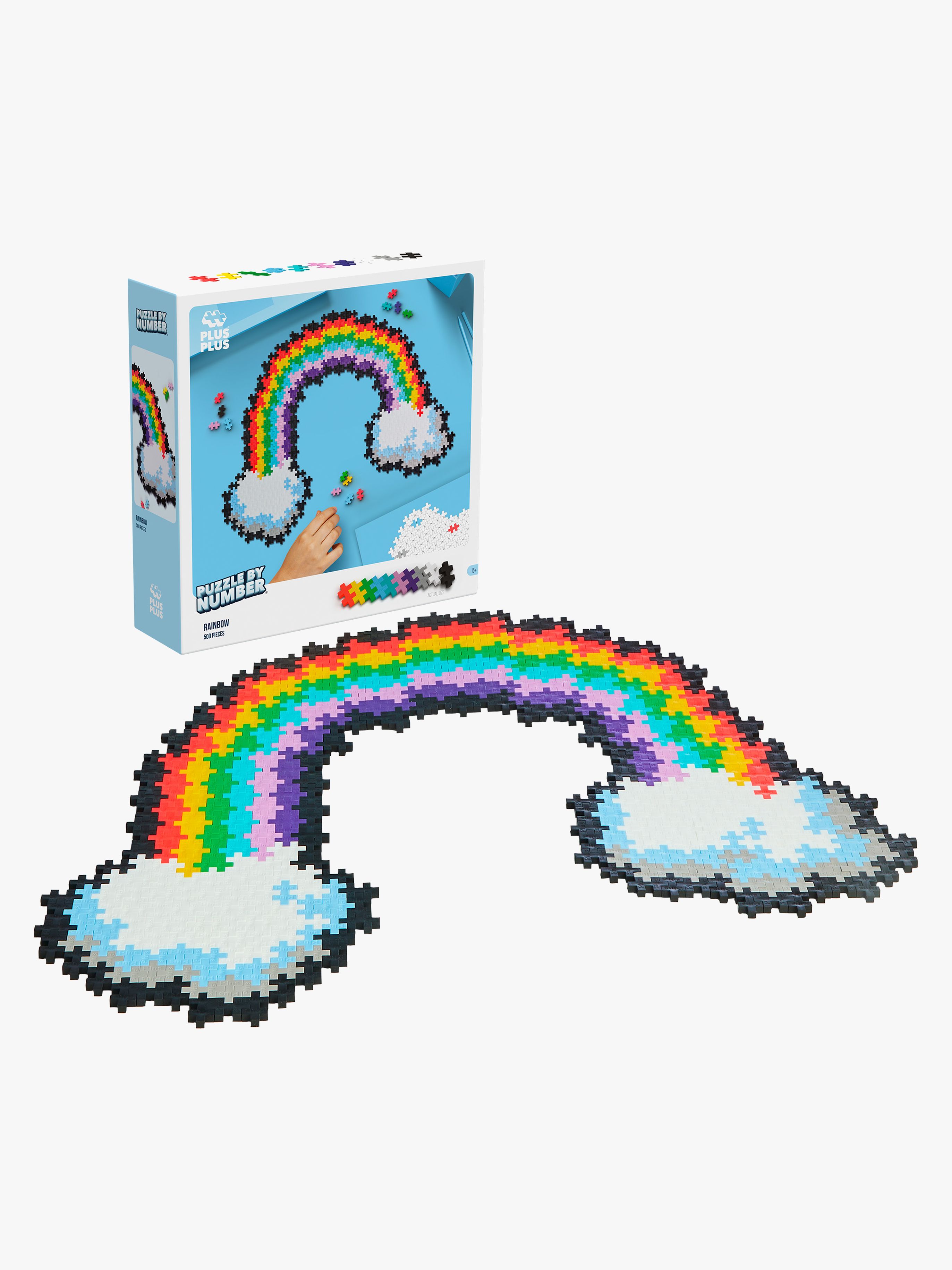 Plus-Plus Puzzle By Number Regenbogen und Einhorn 500 Teile
