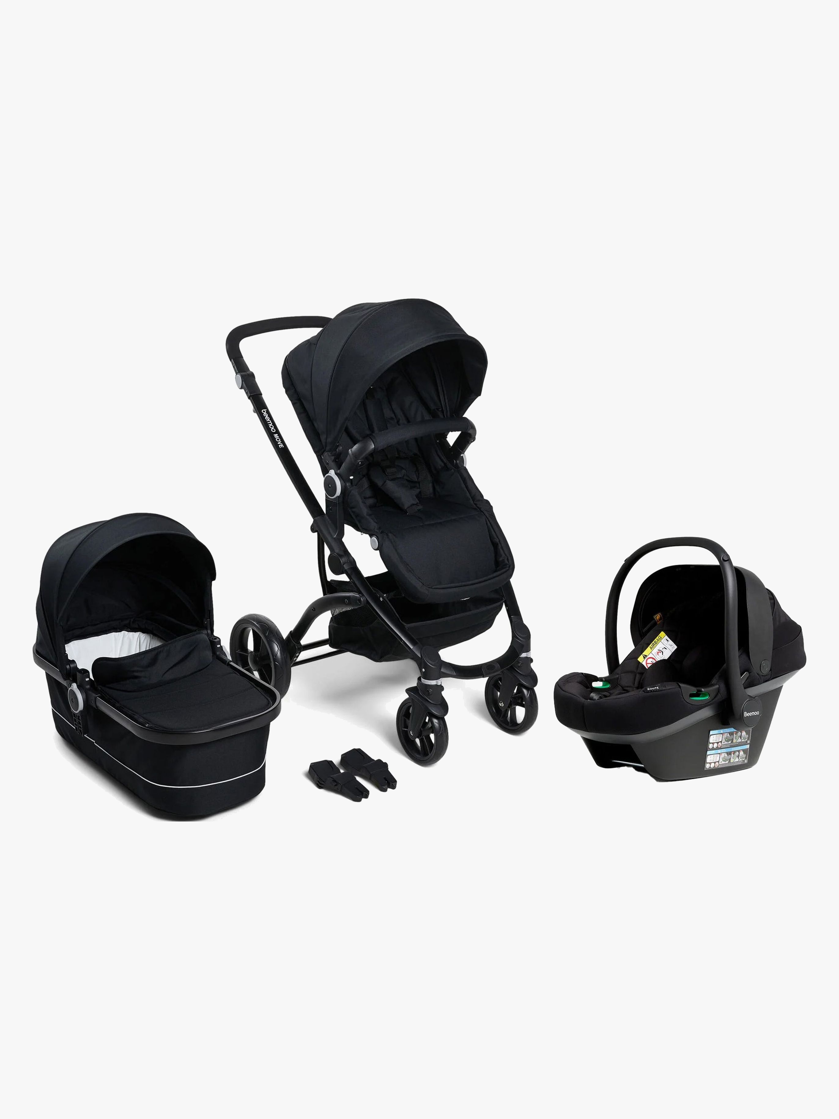 Move Duo Kombiwagen inkl. Beemoo Route i-Size Babyschale, Black / Black Stone