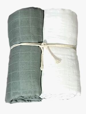 Mini Dreams Musselintuch 2er-Pack, Green Sand