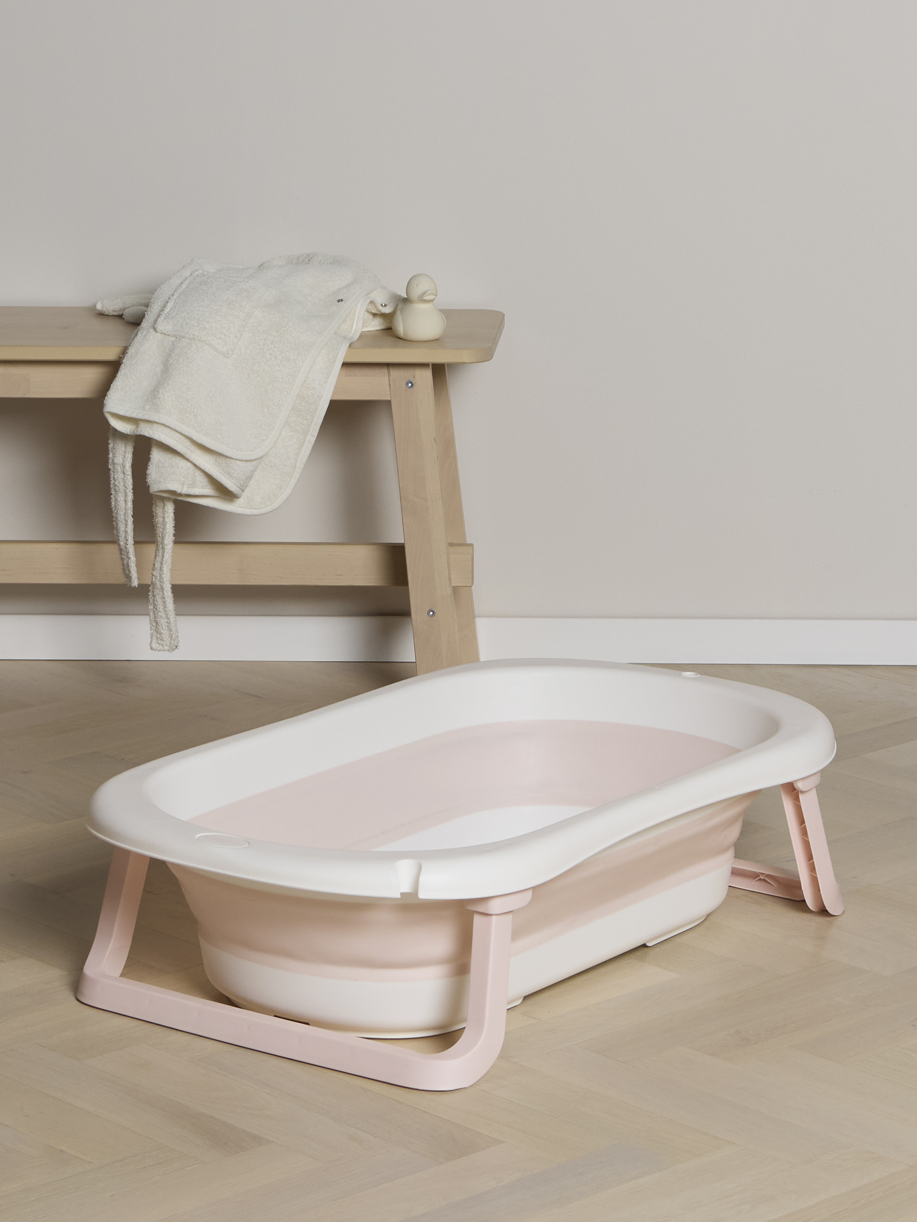 Beemoo CARE Assist Faltbare Badewanne, Pink/White