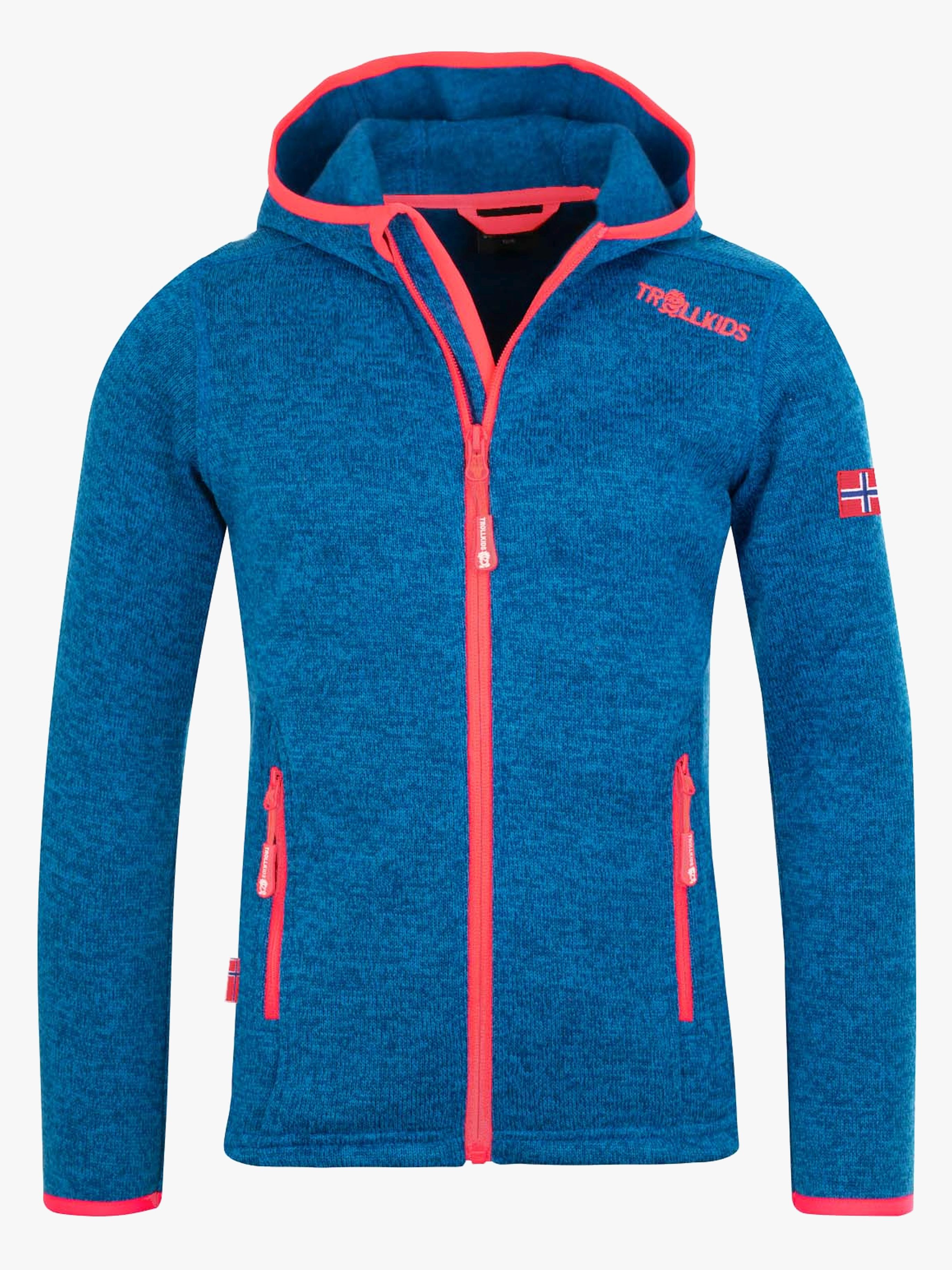 Trollkids Jondalen Fleecejacke, Medium Blue/Coral, Größe 104
