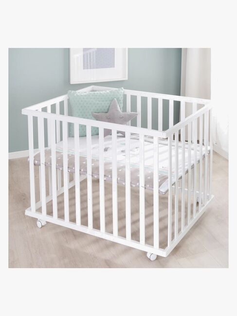 Roba Laufgitter mit Rädern, Indian Bears White