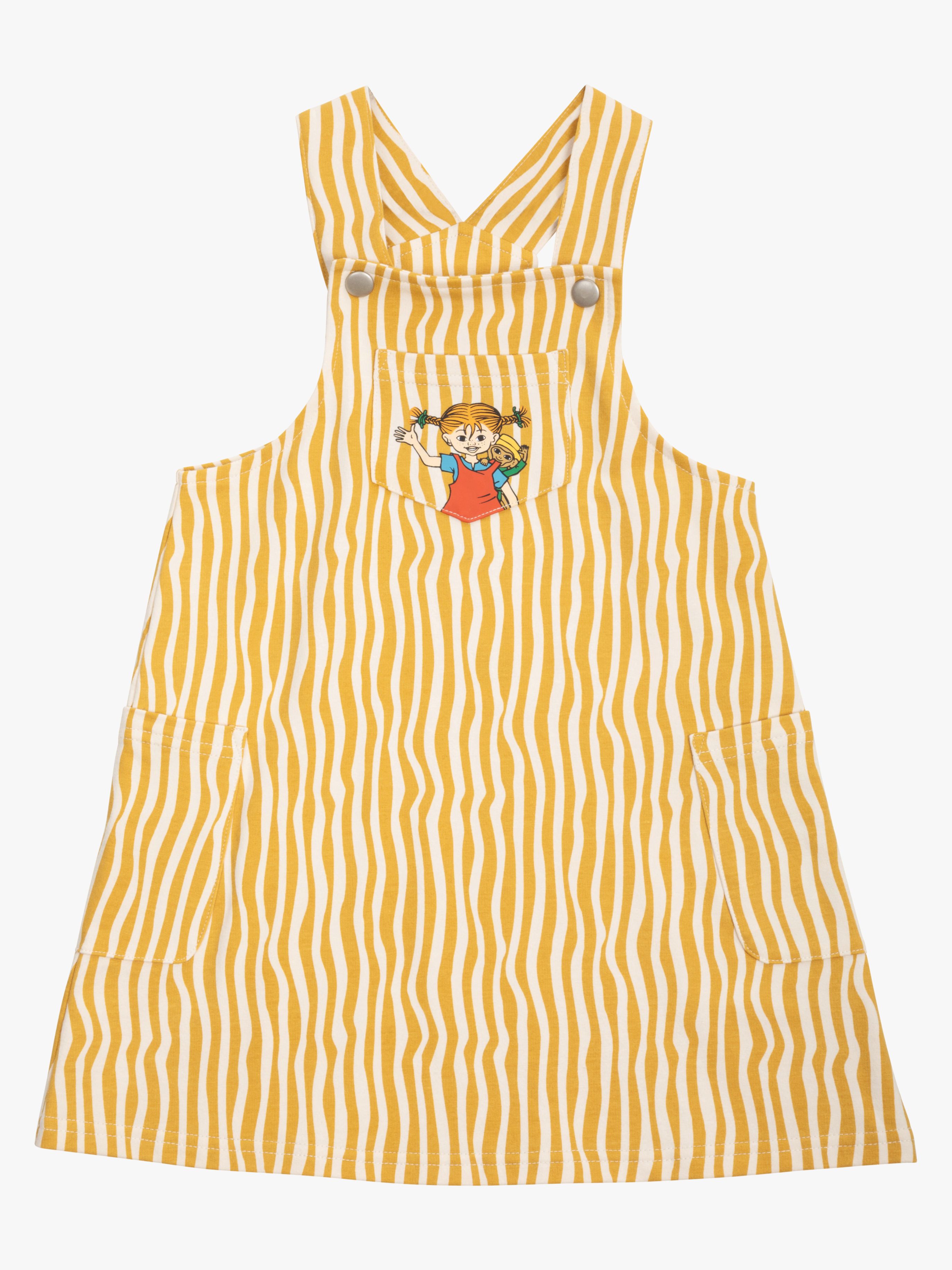 Pippi Langstrumpf x Martinex Streifen Hosenträgerkleid, Curry, 92