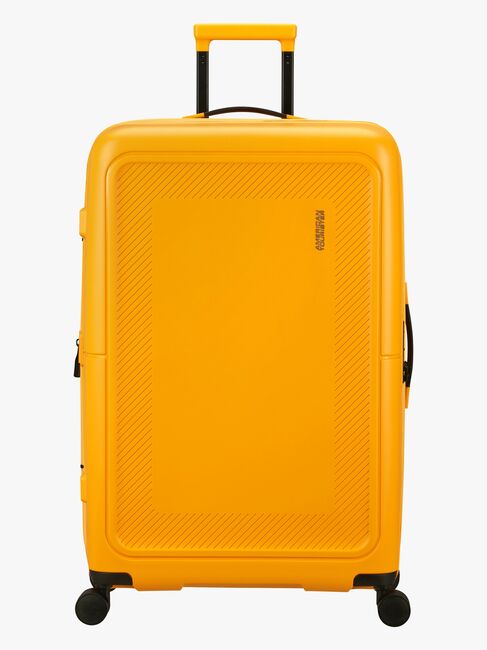American Tourister Dashpop Koffer 104-121L & Kulturbeutel POP, Golden Yellow