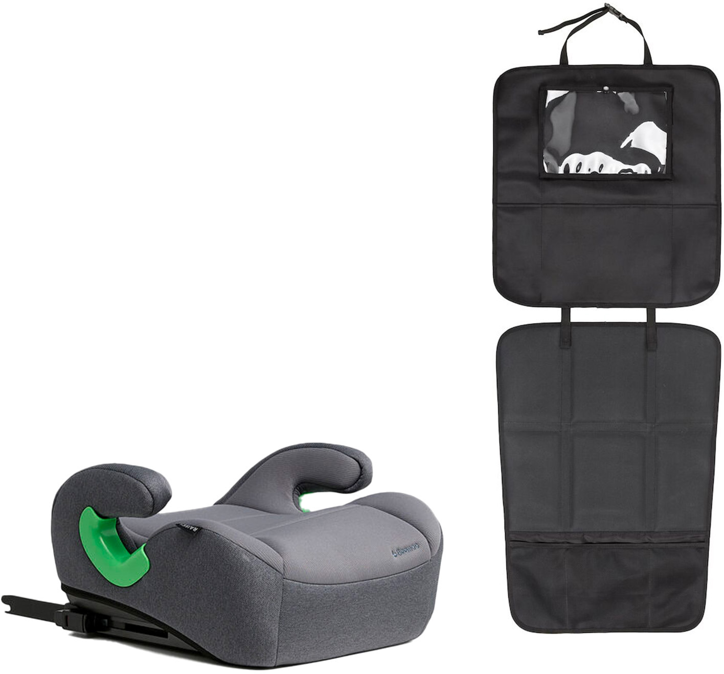 Raise 2 i-Size Sitzerhöhung ISOFIX inkl. Beemoo 3-in-1 Trittschutz, Mineral Grey / Black