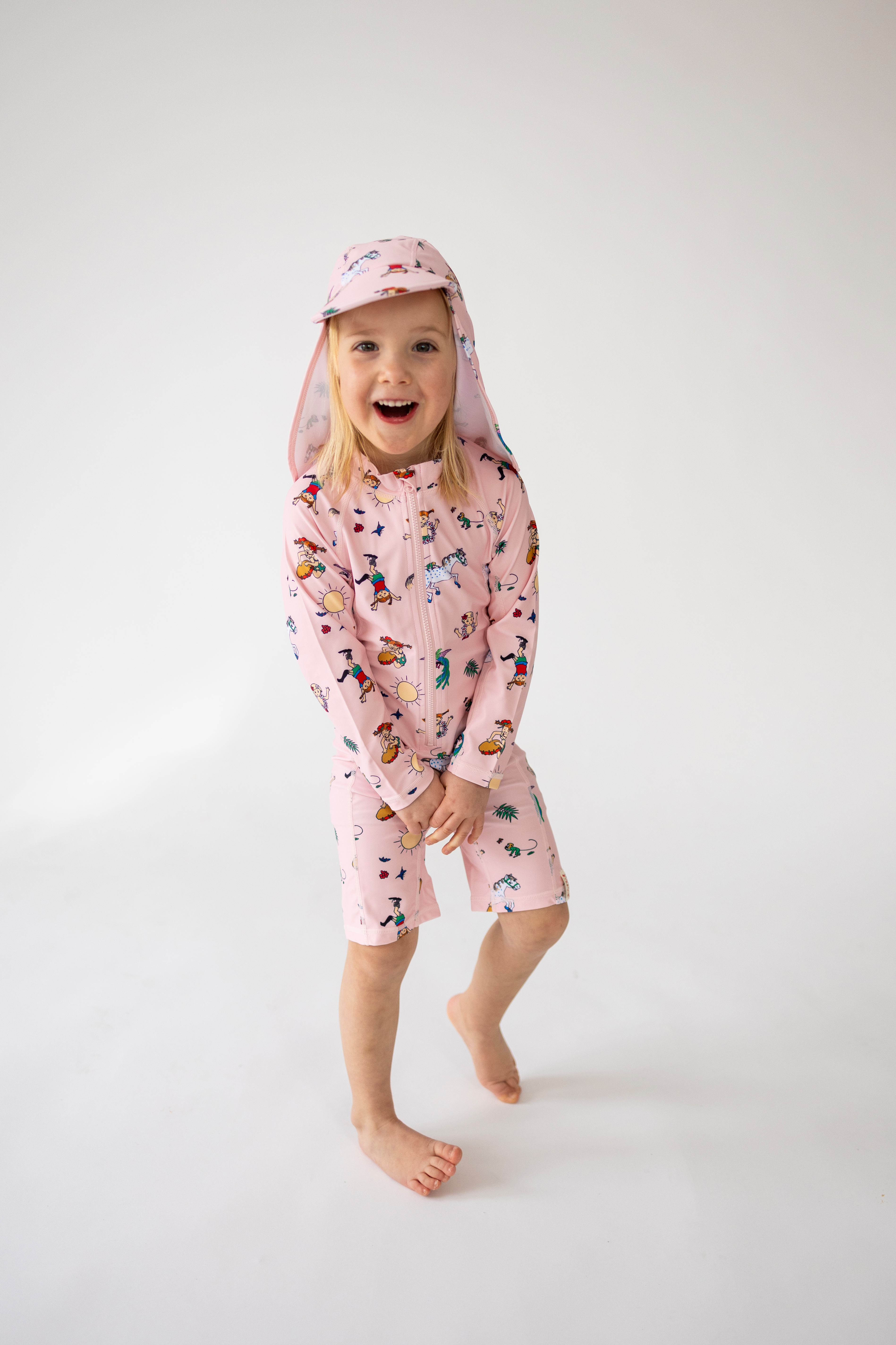 UV-Schutzanzug Pippi Langstrumpf, Rosa, 98-104
