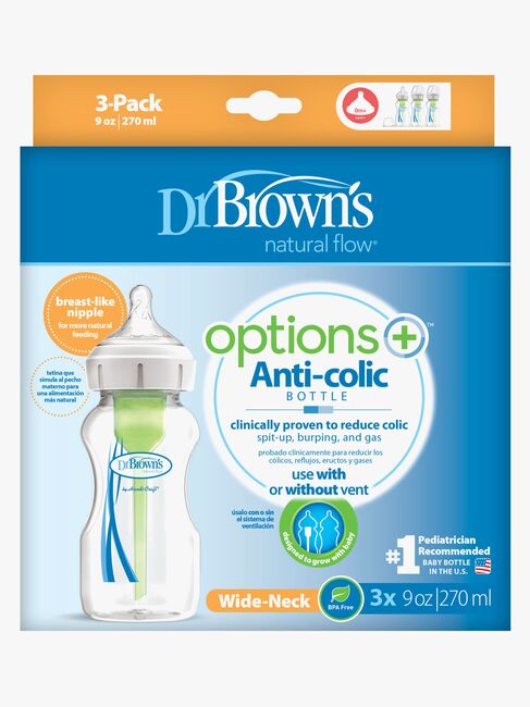 Dr. Brown's Options+ Weithals Babyflasche 270 ml 3er-Pack