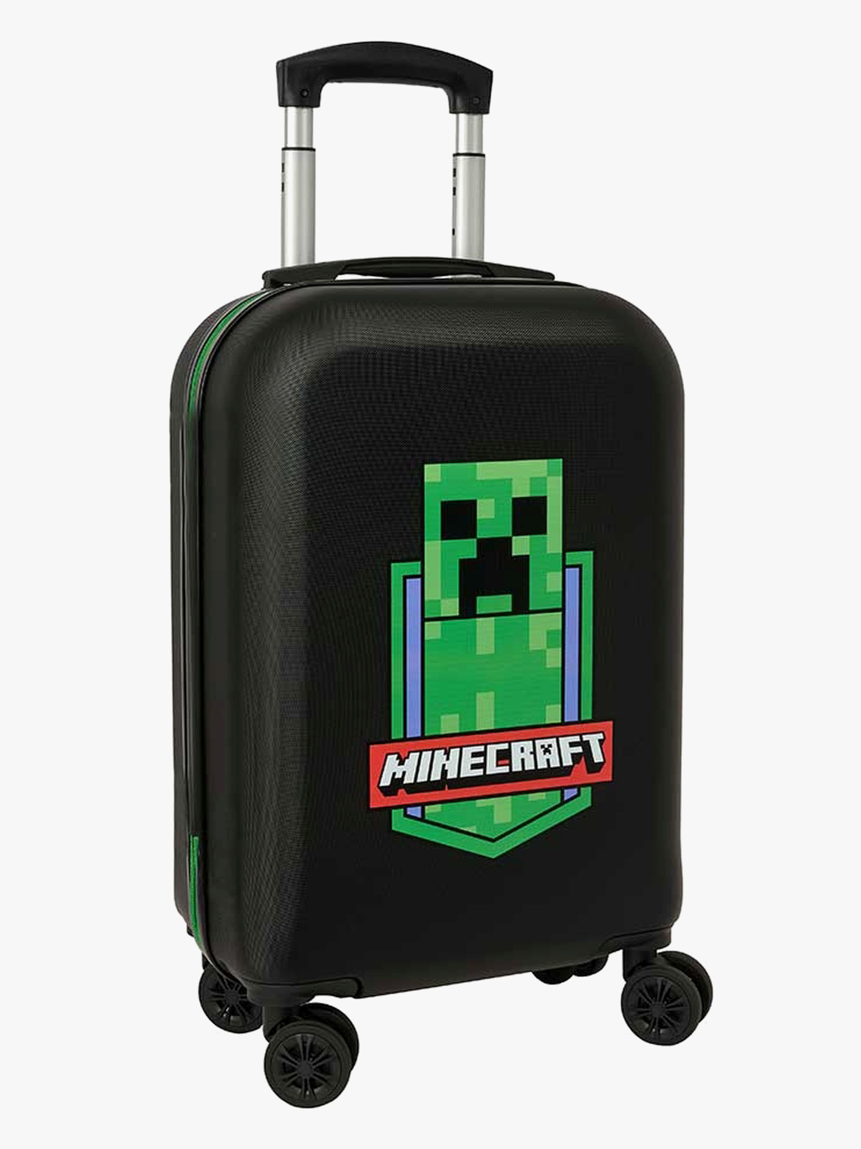 Minecraft Handgepäck Reisekoffer 38L, Grün/Schwarz
