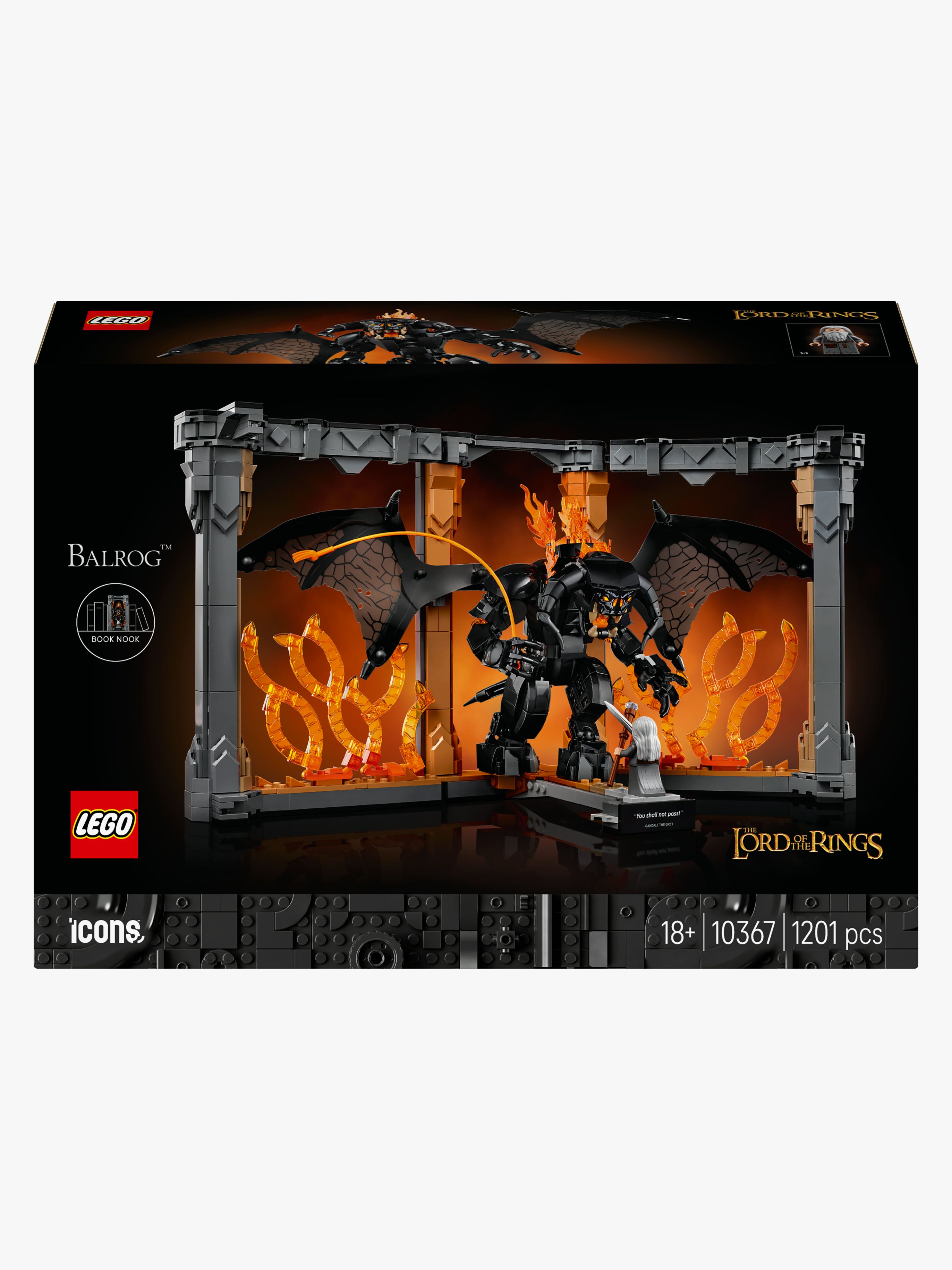 LEGO Icons 10367 Der Herr der Ringe: Balrog Bücherstütze