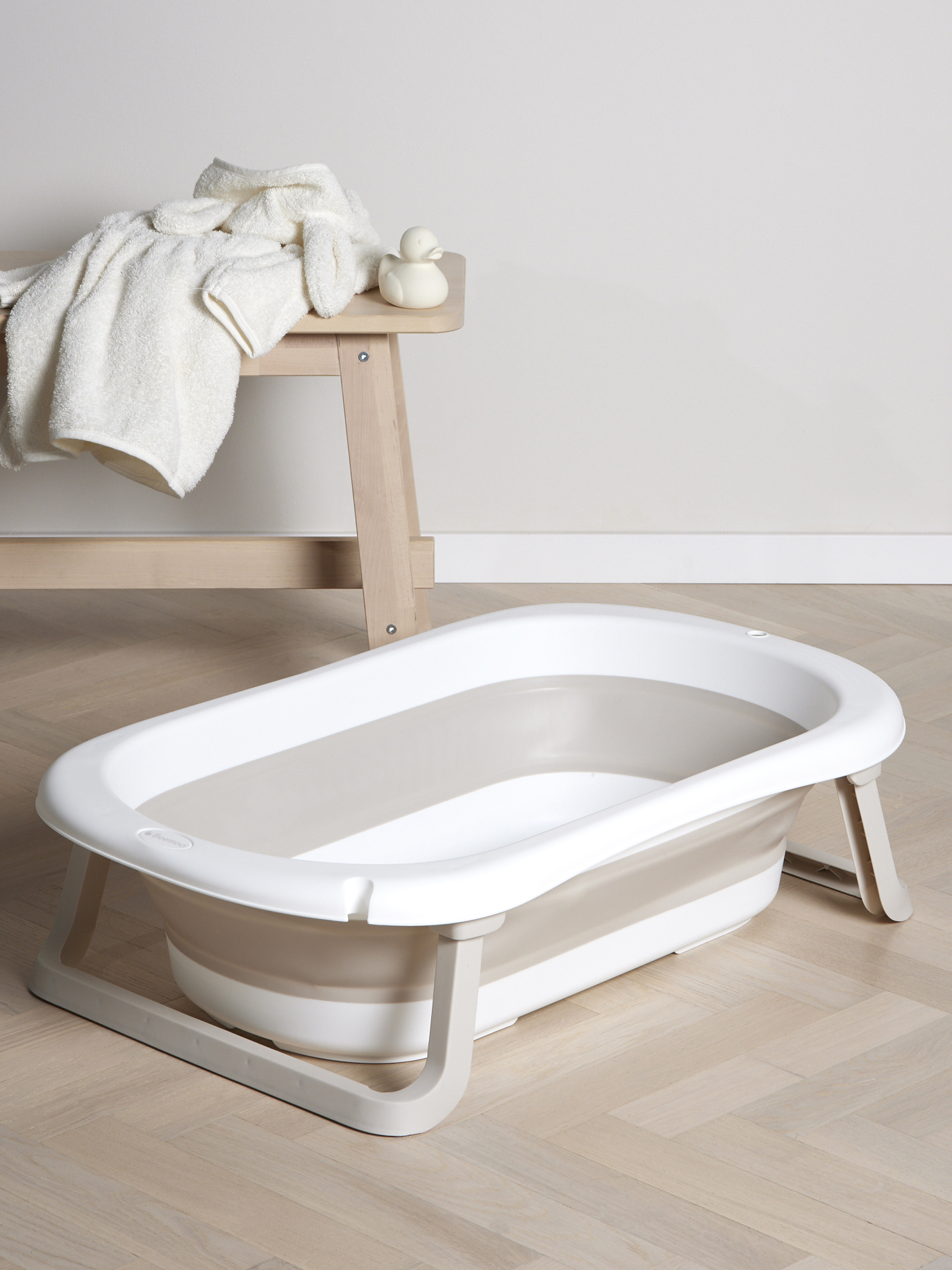 Beemoo CARE Assist Faltbare Badewanne, White/Beige
