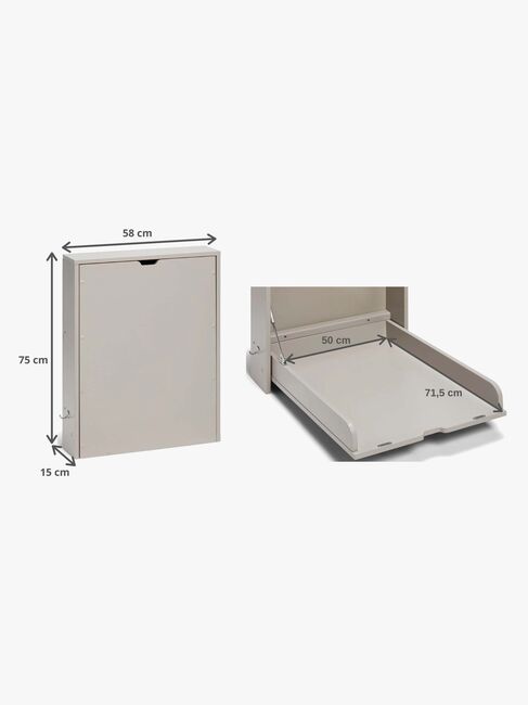 JLY Dream Wandwickeltisch, Warm Grey