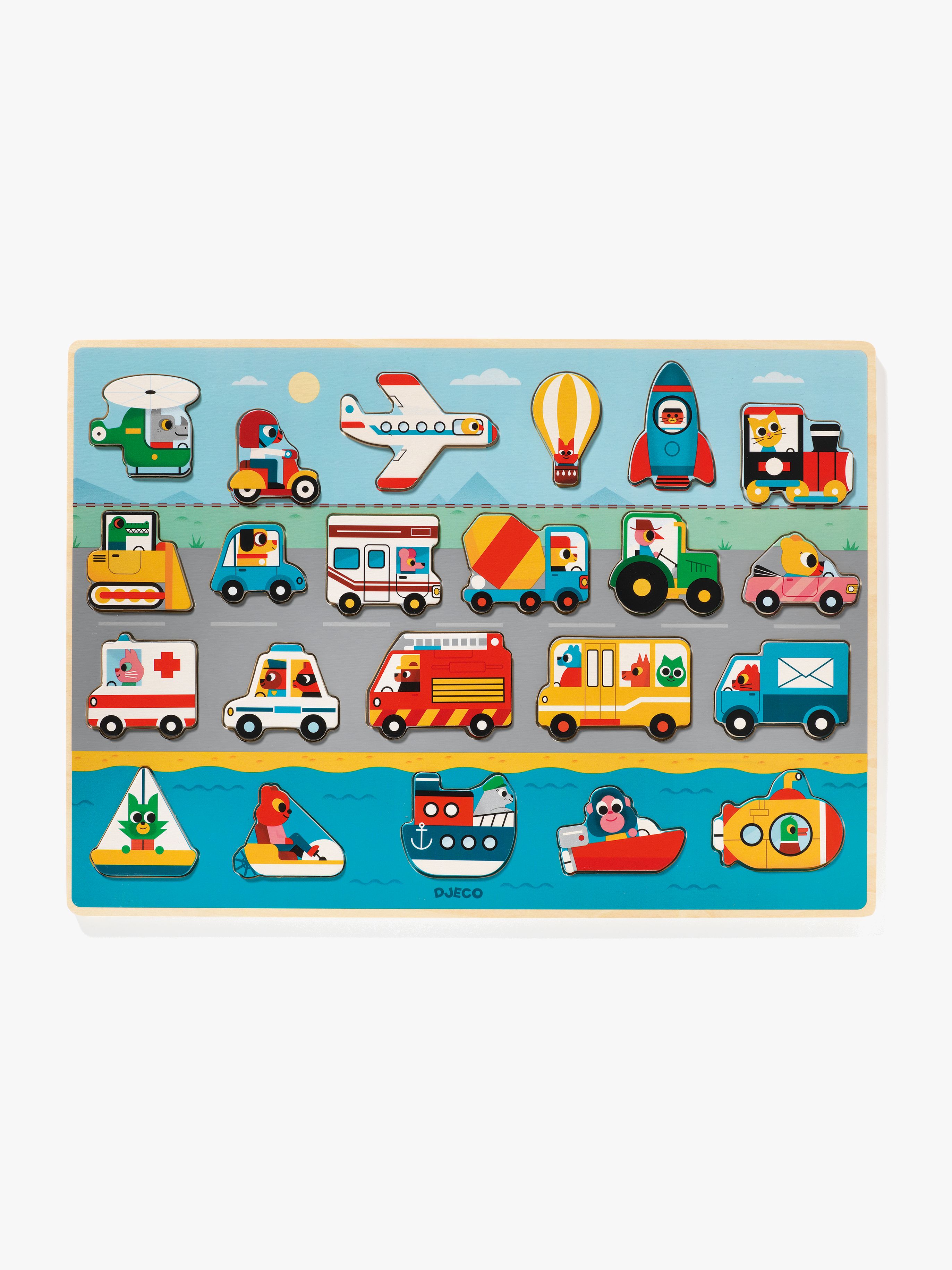 Djeco Holzpuzzle Vroom 22 Teile