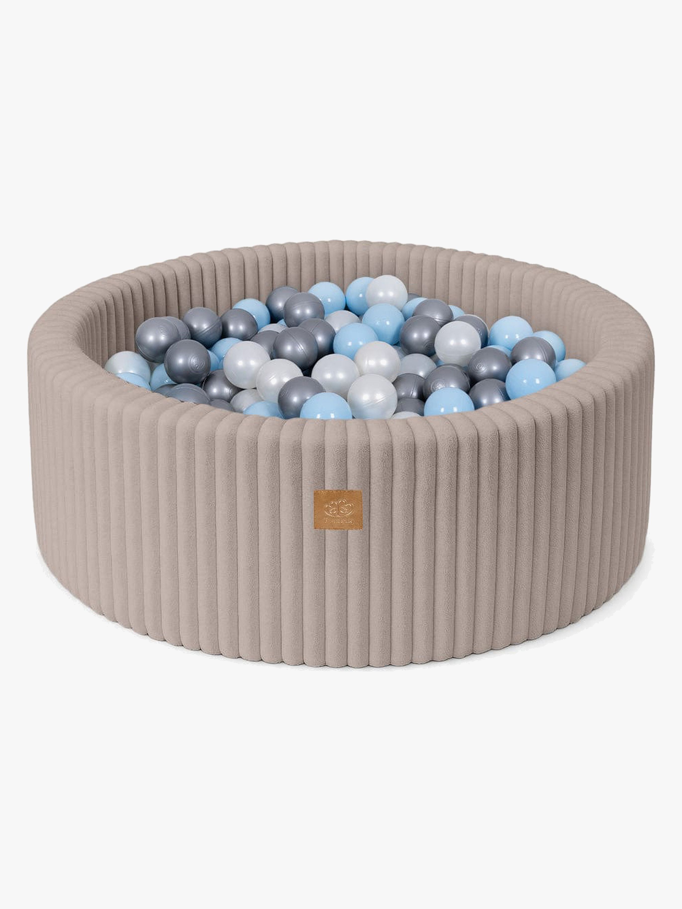MeowBaby Churros Bällebad Pebble Beige, Blue/Silver