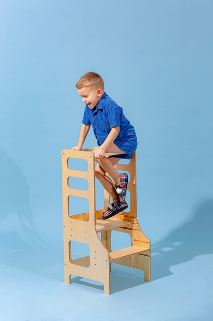 Duck Woodworks Verstellbarer Lernturm, Natur