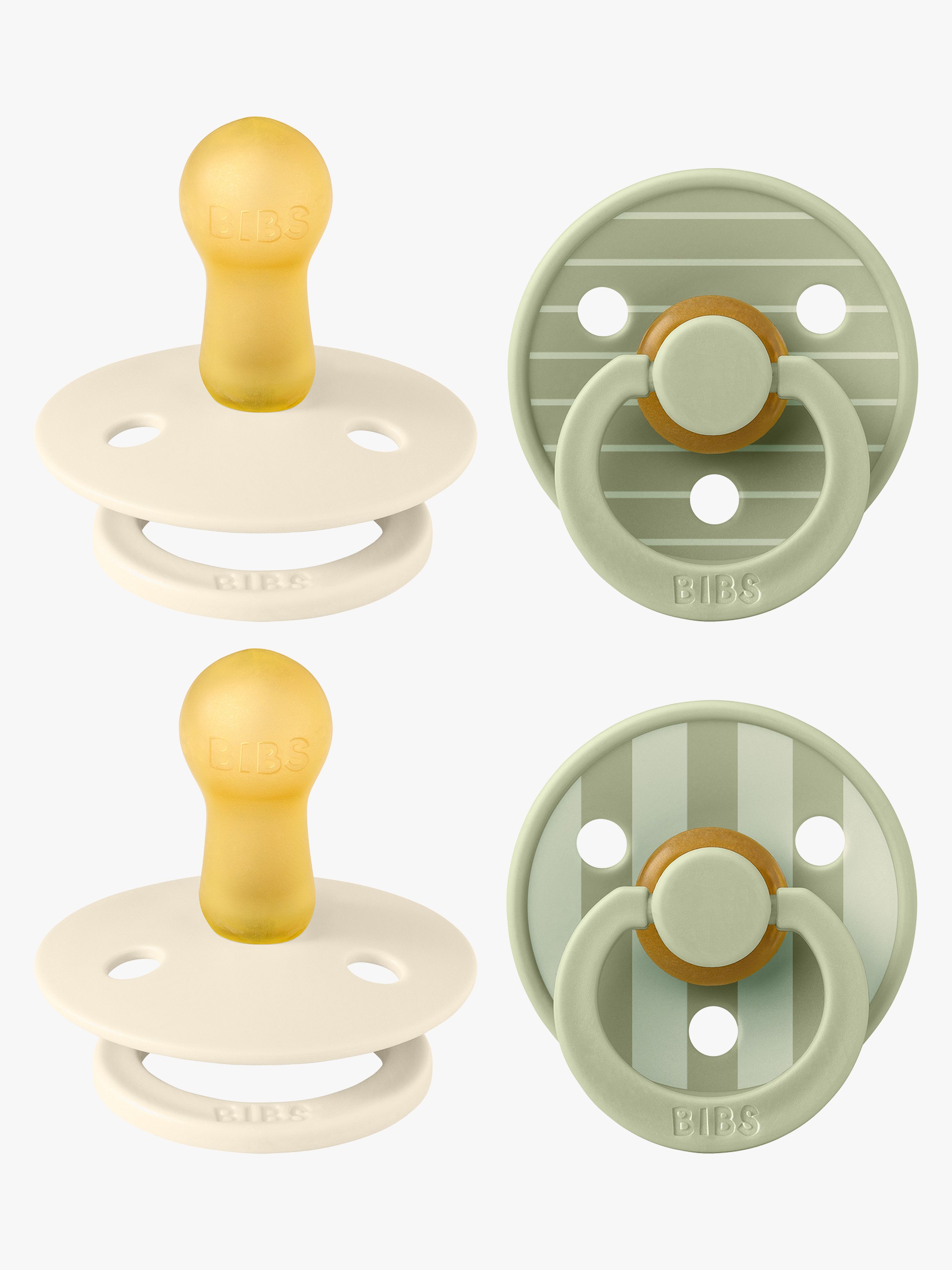 Studio Colour Schnuller 4er-Pack Latex Größe 2, Pin Ivory Vanilla / Pin Sage