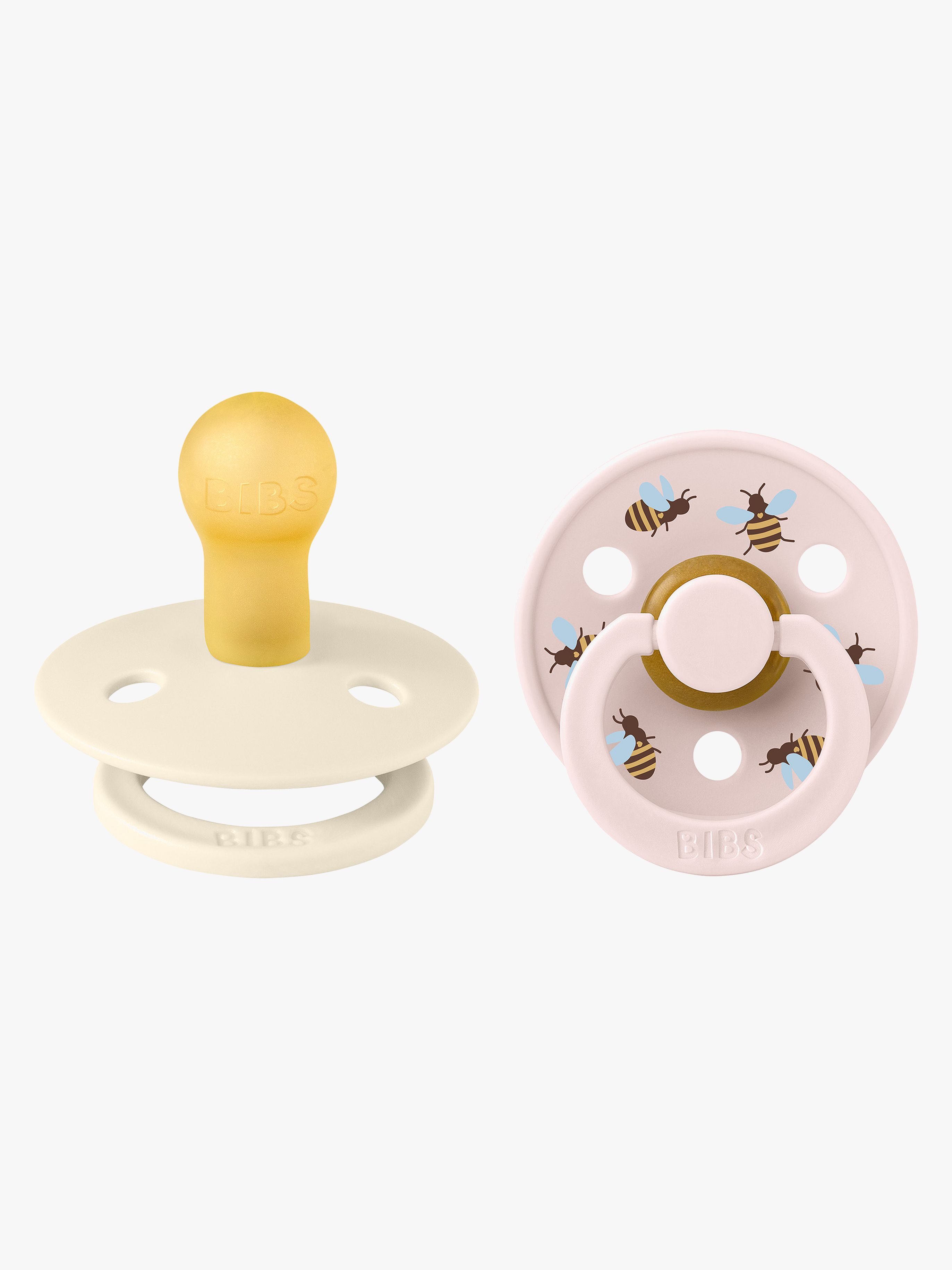 BIBS Studio Colour Bumblebee Schnuller 2er-Pack Latex Größe 1, Ivory