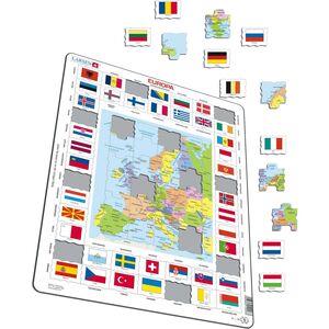 Larsen Europa mit Flaggen Rahmenpuzzle 70 Teile