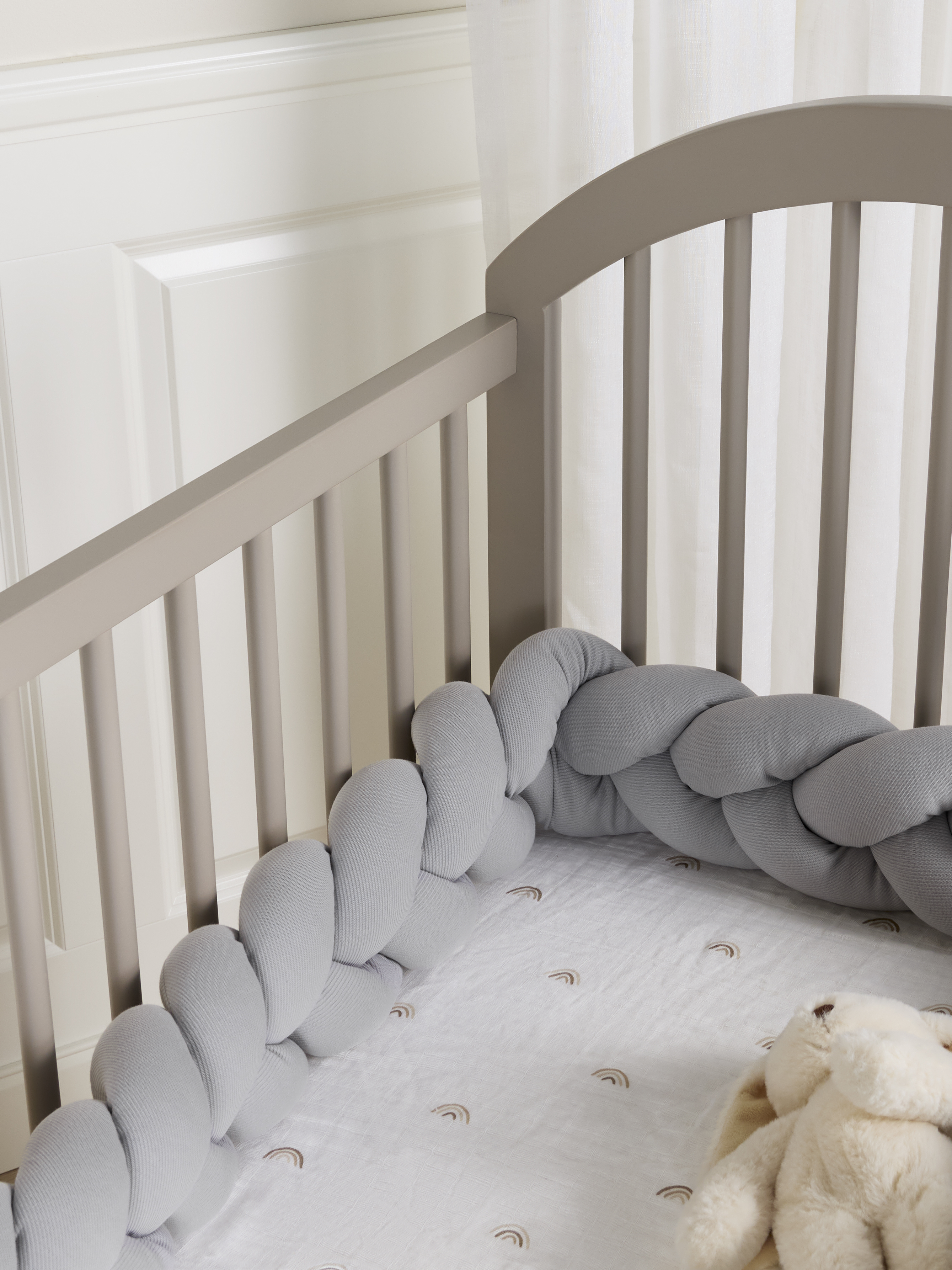 Alice &  Fox ALEAH Geflochtenes Nestchen 200 cm, Light Grey