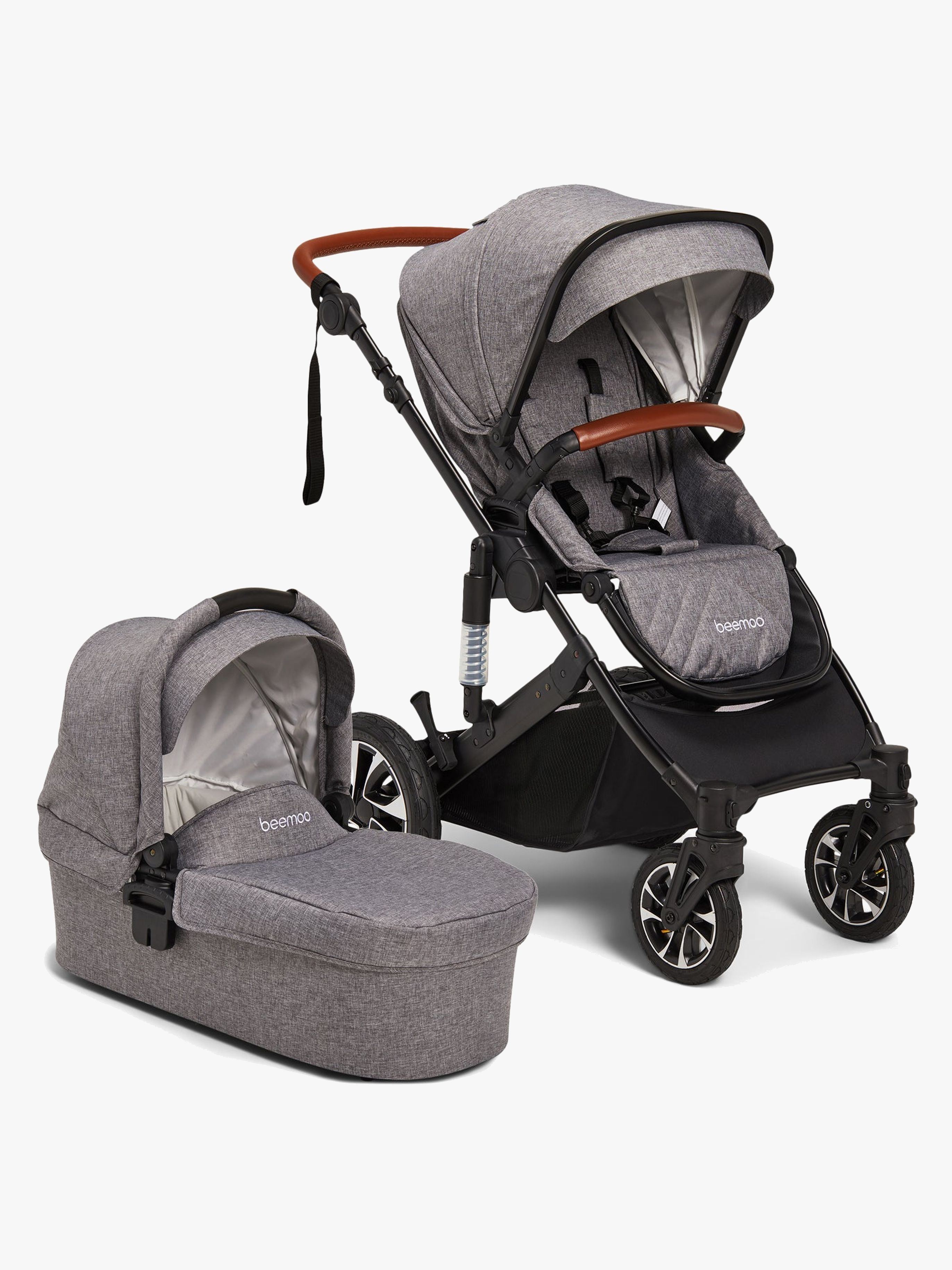 Beemoo Maxi 4 Kombikinderwagen, Grey/Black, Kinderwagen, 2 in 1