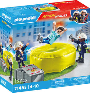 Playmobil 71465 Action Heroes Bausatz Feuerwehrleute mit Luftkissen