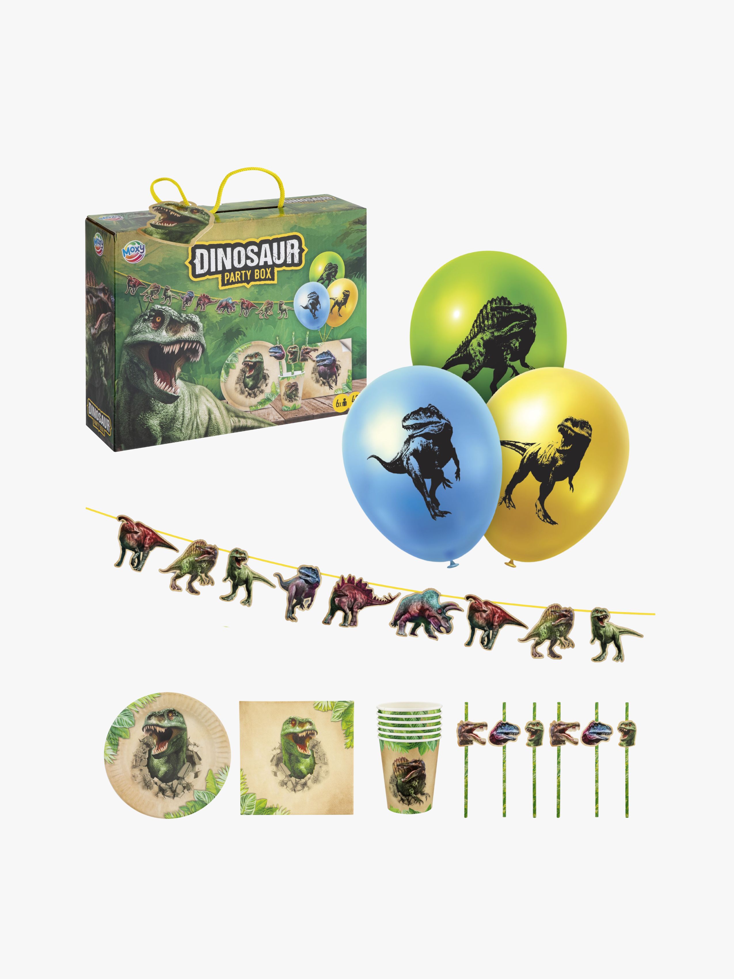 Partypaket Dinosaurier 6er-Pack