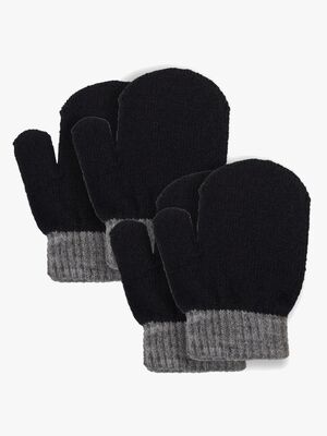 Lindberg Sundsvall Wolle Fäustlinge 2er-Pack, Black/Anthracite