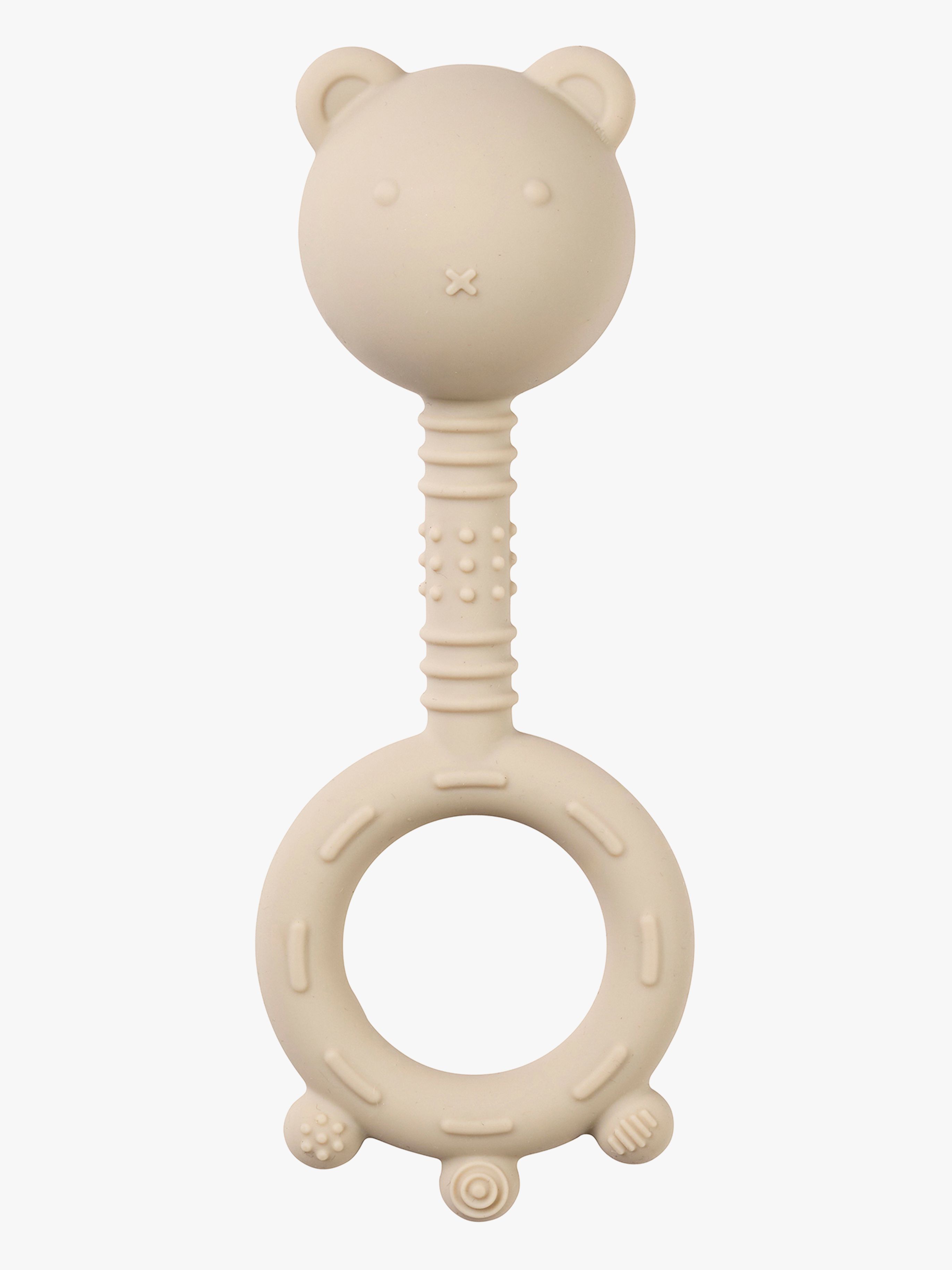 Nattou Soft Silicone Rassel mit Beißring, Clay