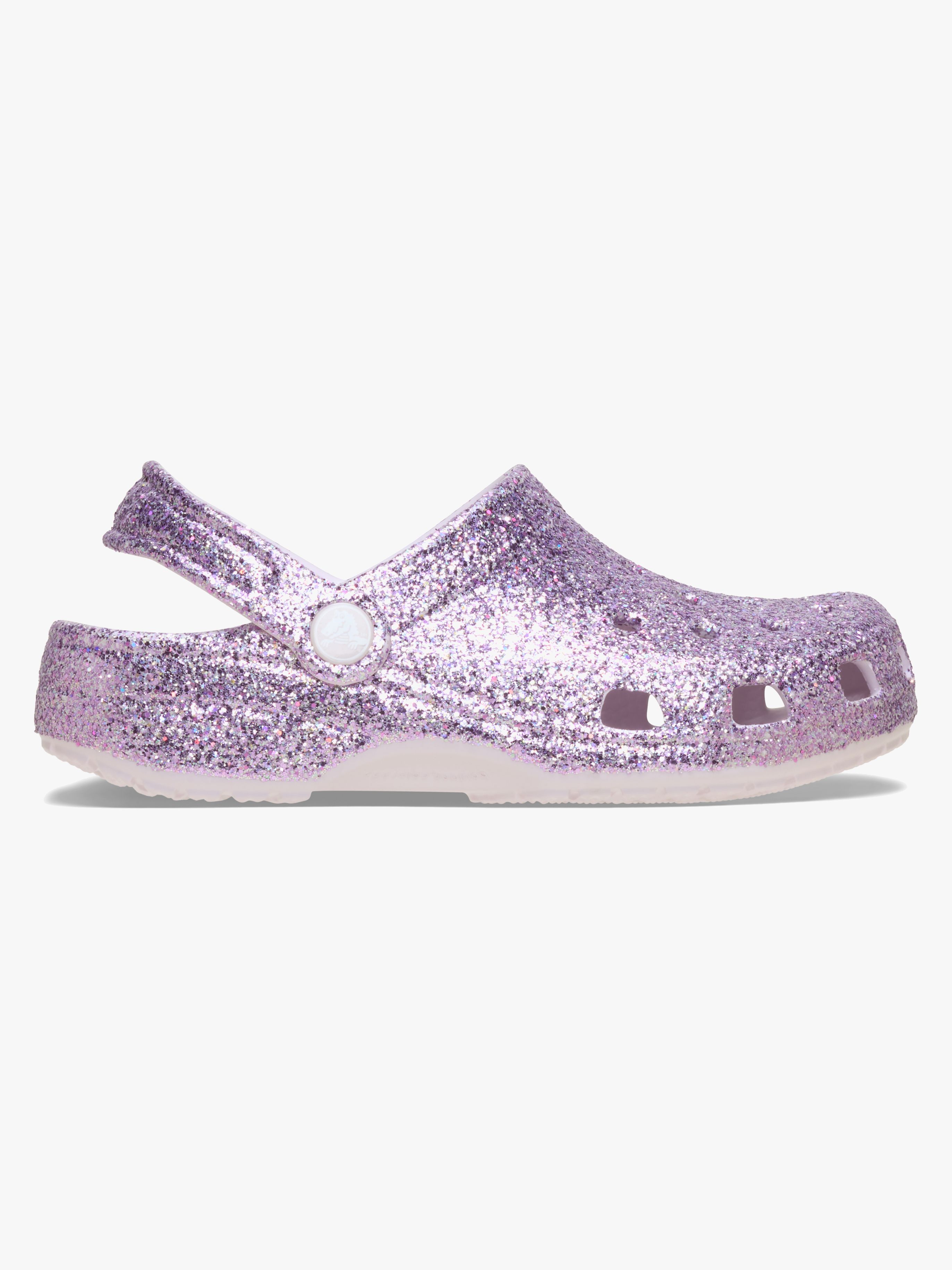 Crocs Classic Chunky  Glitzer Pantoffeln, Grape Ice, 34-35