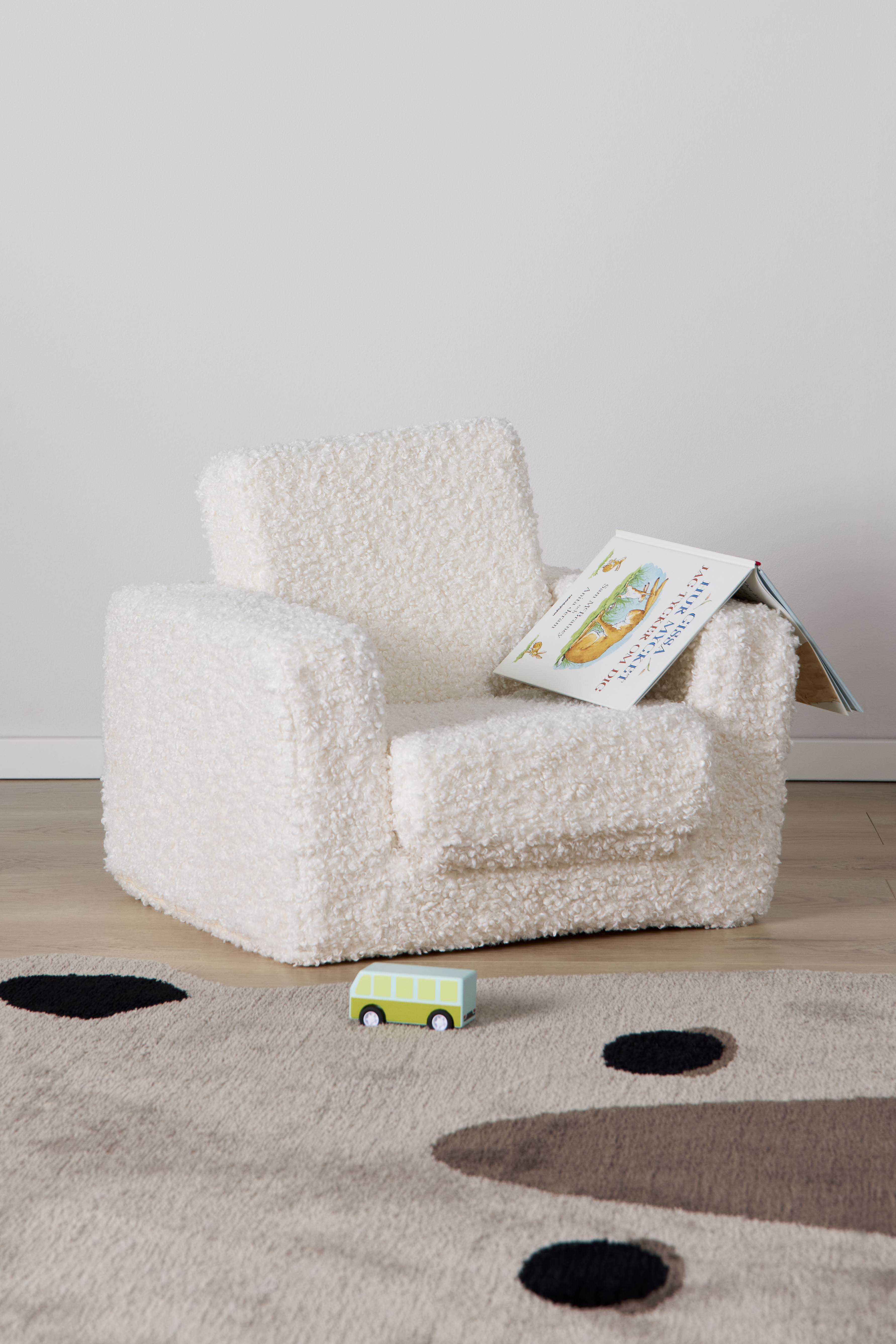Cubbie Klappbarer Sessel, White Teddy, Kindersessel