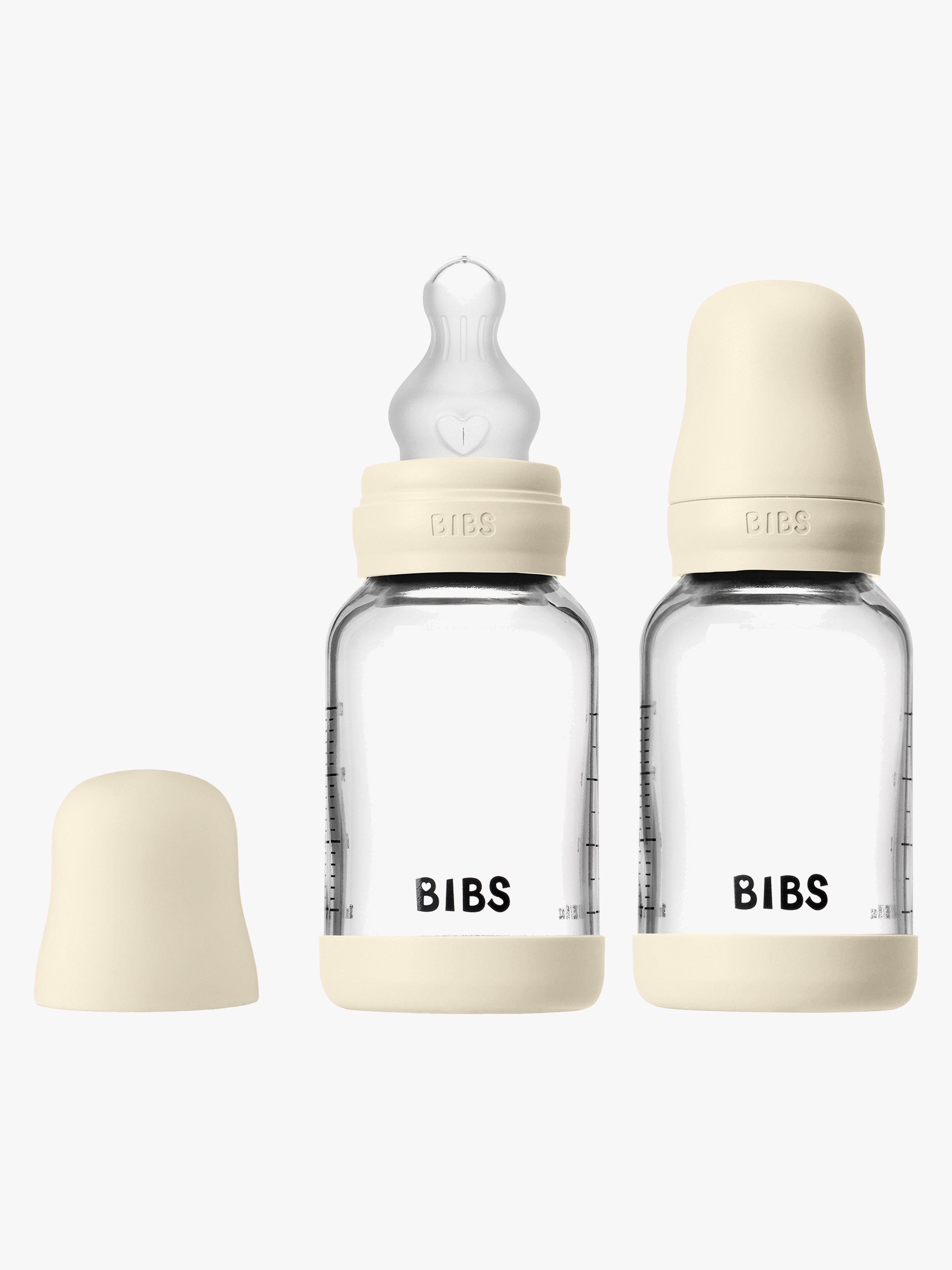 Slow Flow Glas Fläschchen Silikon 2er-Pack 120 ml, Ivory