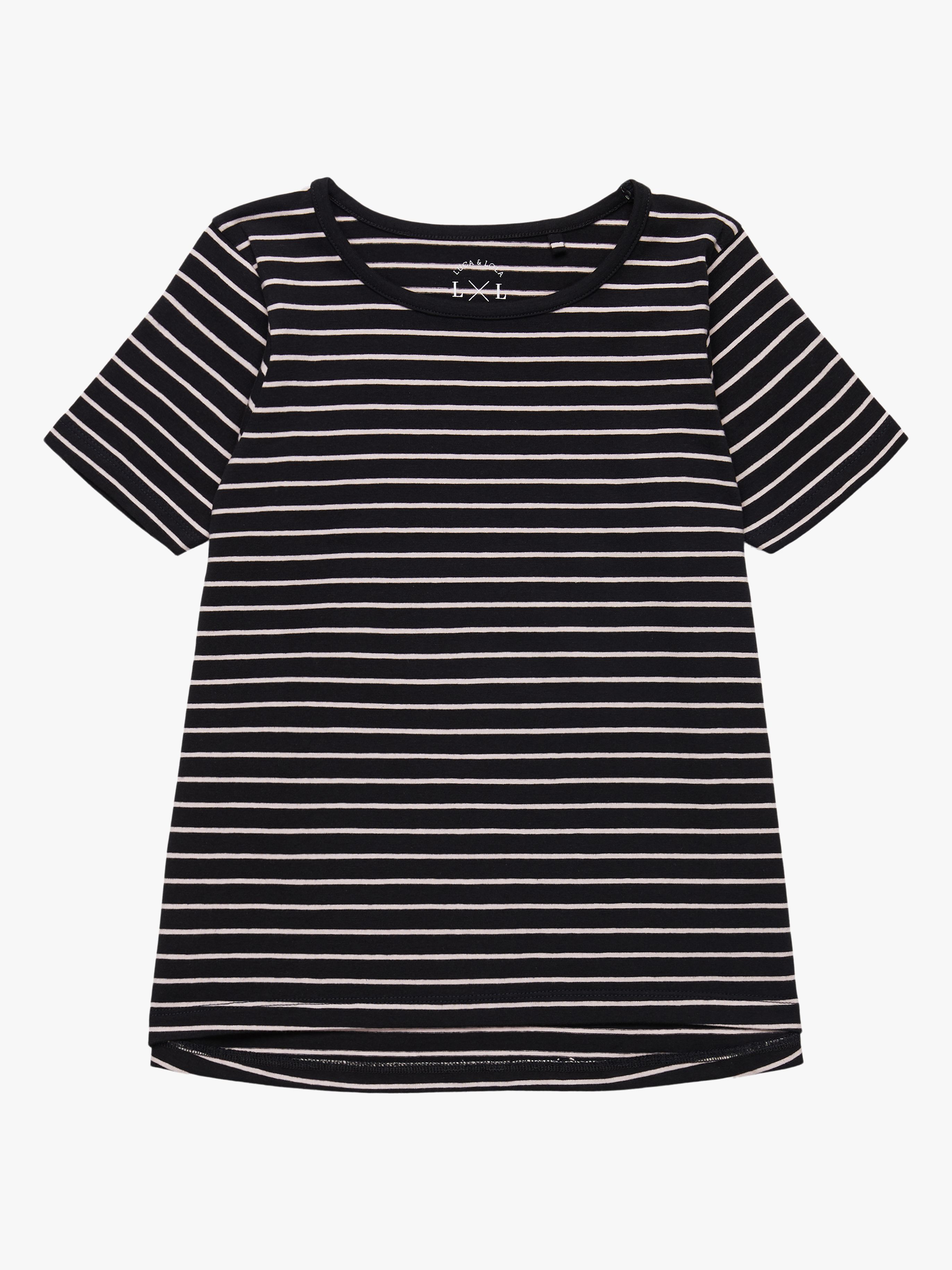 Malena Oberteil 2er-Pack, Black / Pink Stripes 86–92
