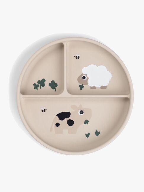 Done By Deer Tiny Farm Stick & Stay Geteilter Silikonteller, Sand