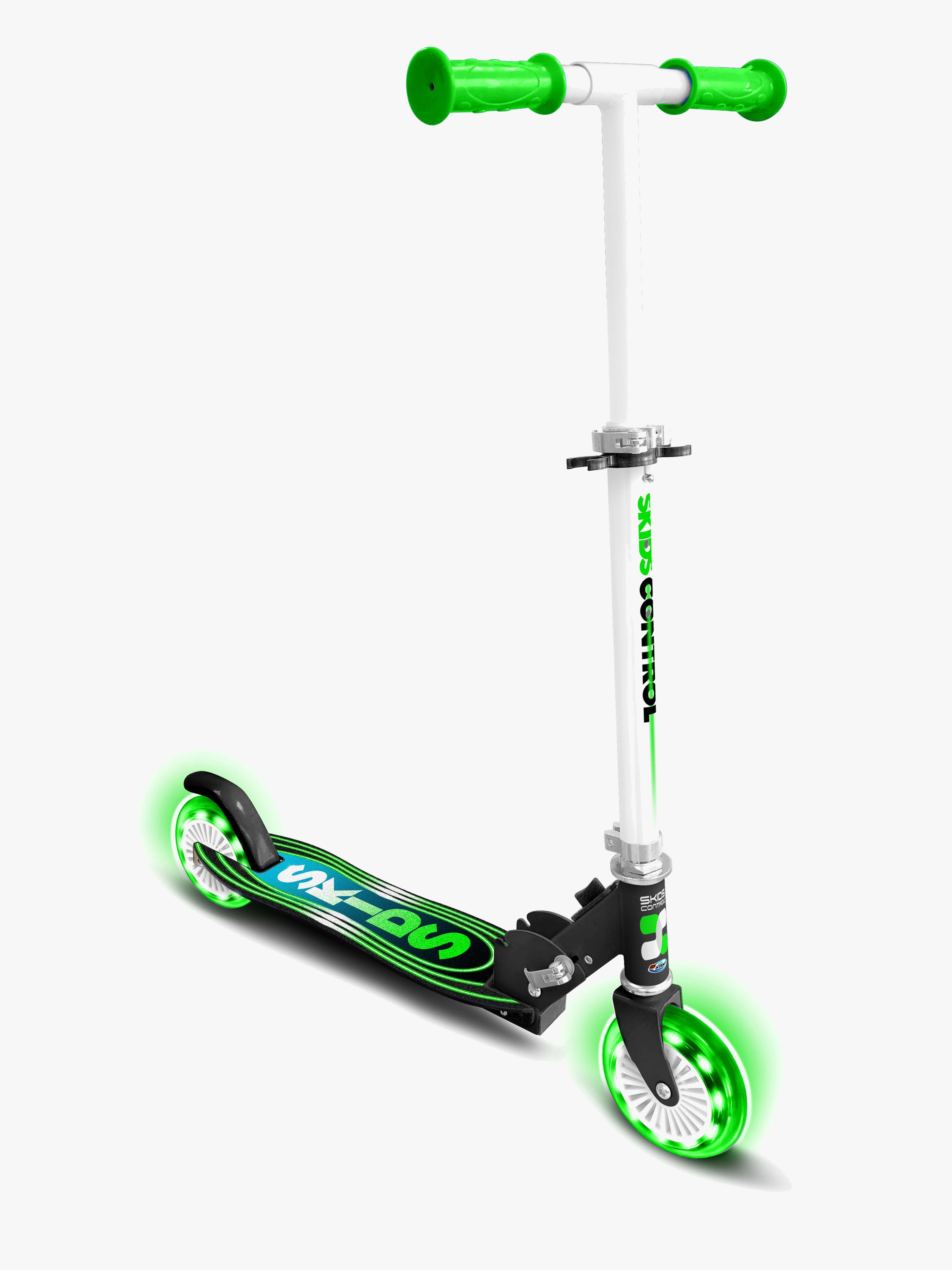 Klappbarer Light-Up Tretroller, Grün / Schwarz
