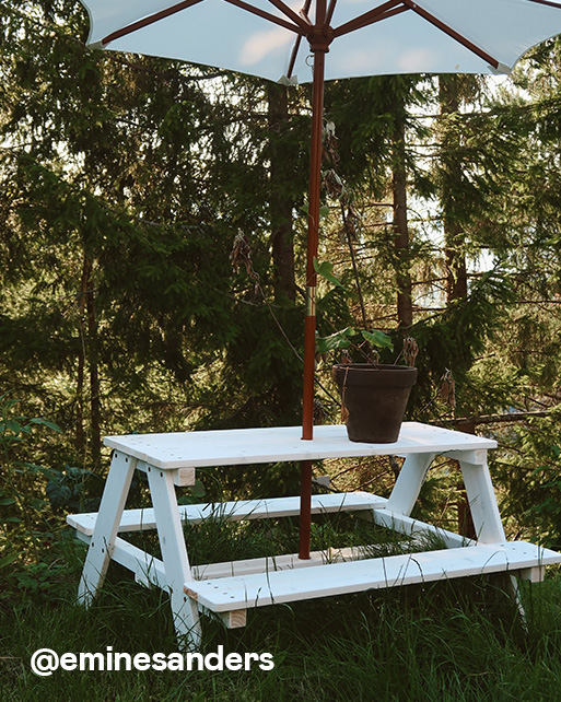 Woodlii Picknicktisch mit Sonnenschirm