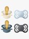 BIBS Supreme Schnuller 4er-Pack Latex Gr. 2, Ivory/Baby Blue/Petrol/Iron