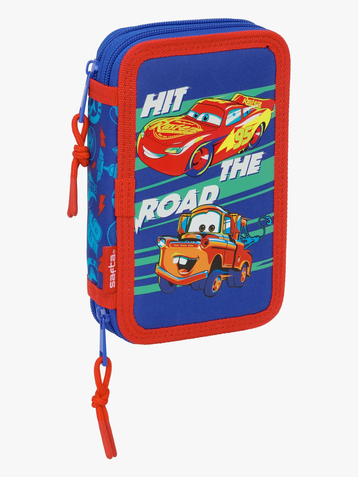 Disney Cars  Gefüllt Doppel-Federmäppchen 29 Teile, Blau