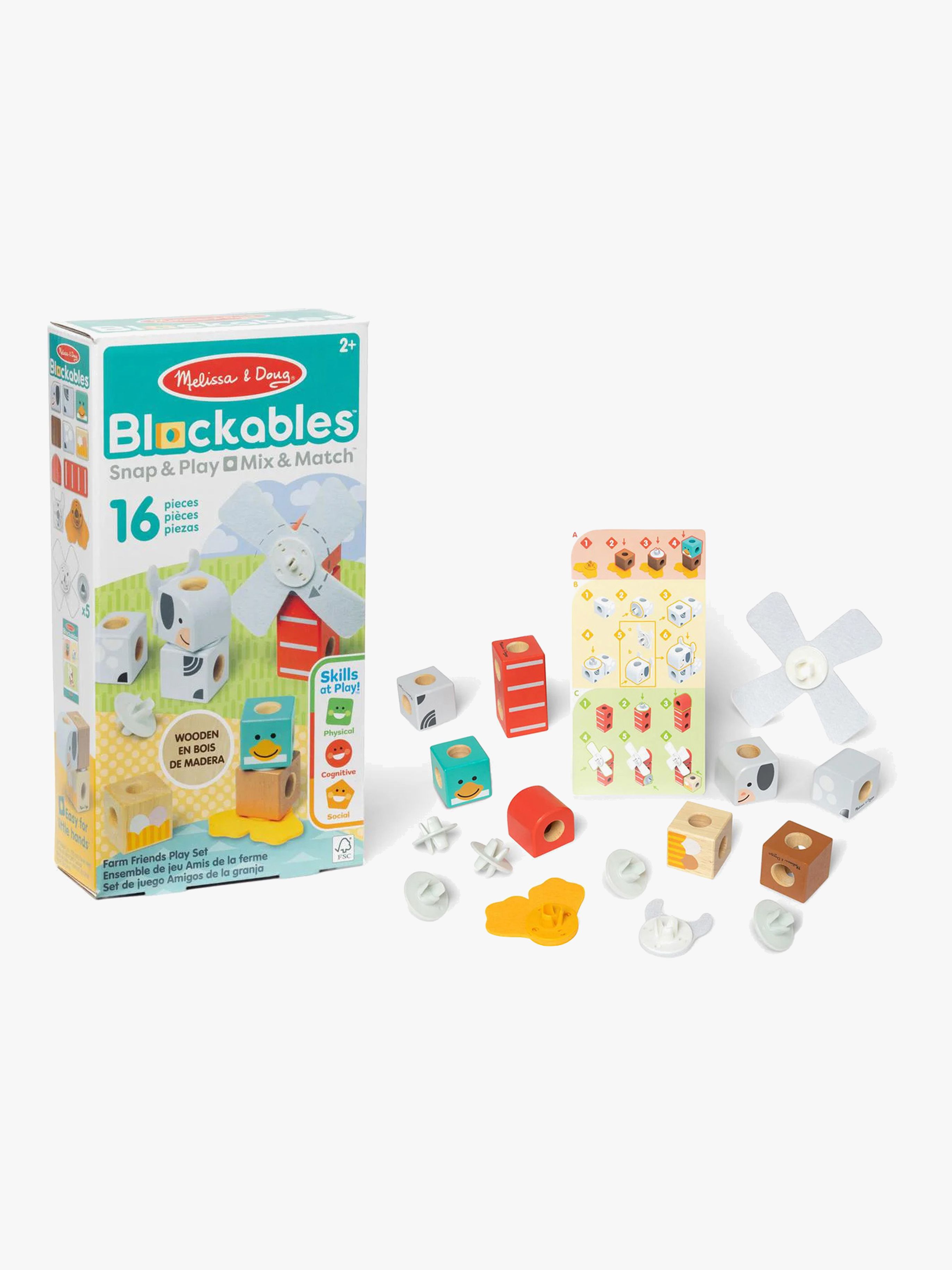 Melissa &  Doug Blockables Bausatz Bauernhoftiere 16 Teile