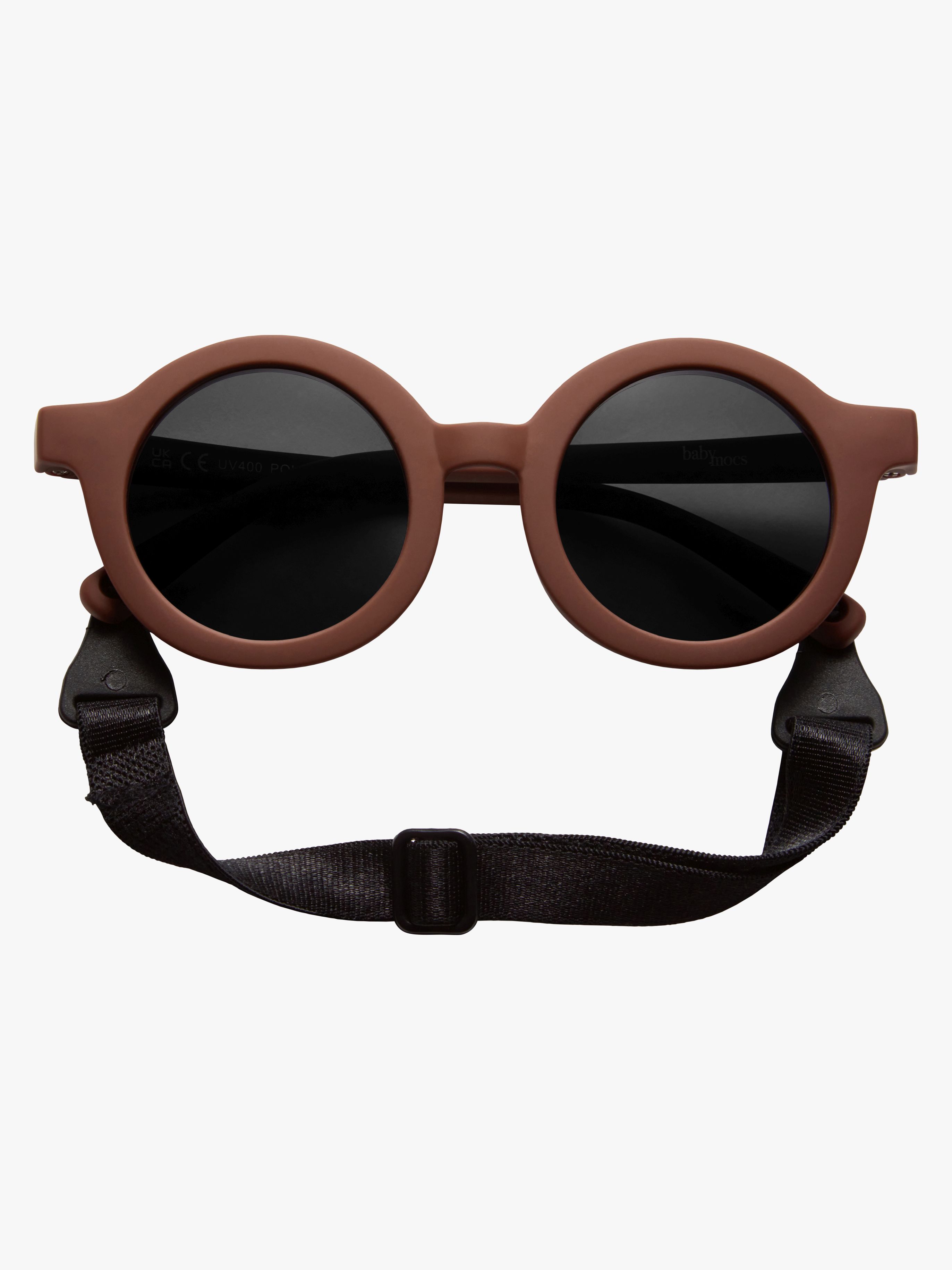BabyMocs Signature Soft Biegbare Sonnenbrille Breakproof, Braun, 0-18 Monate