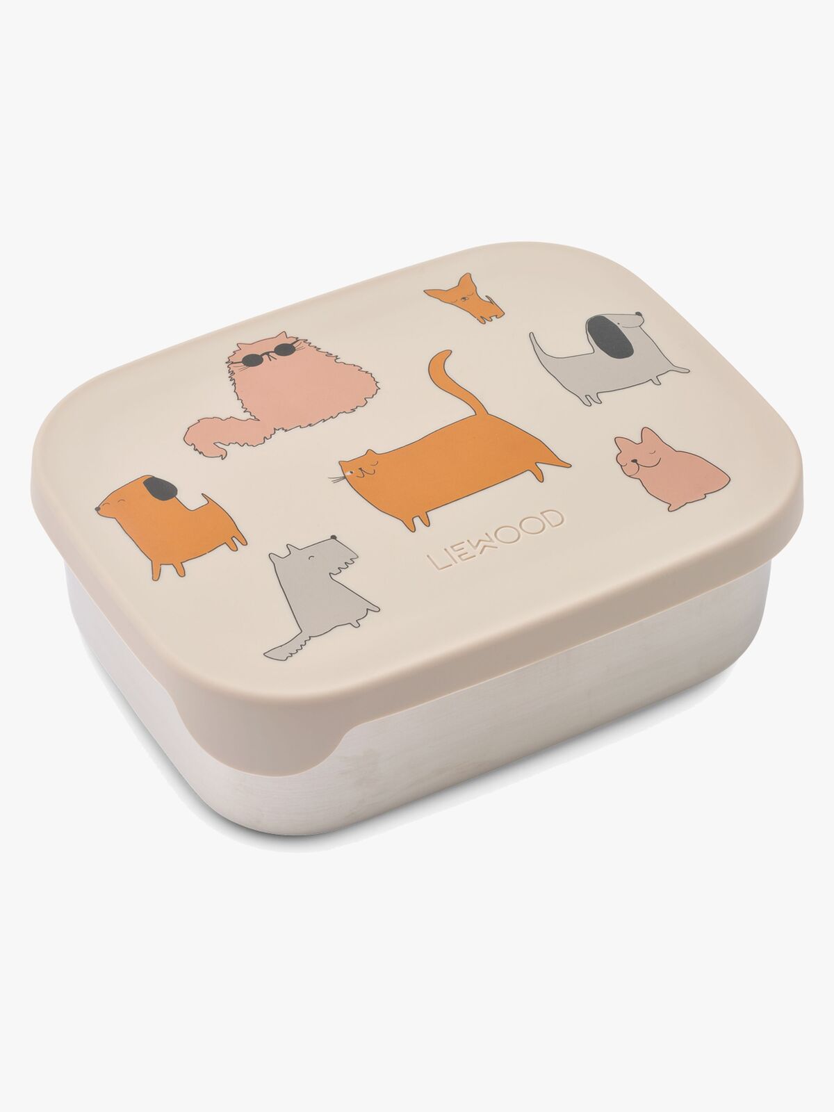 LIEWOOD Arthur Gemusterte Brotdose, Cats & Dogs/Sandy