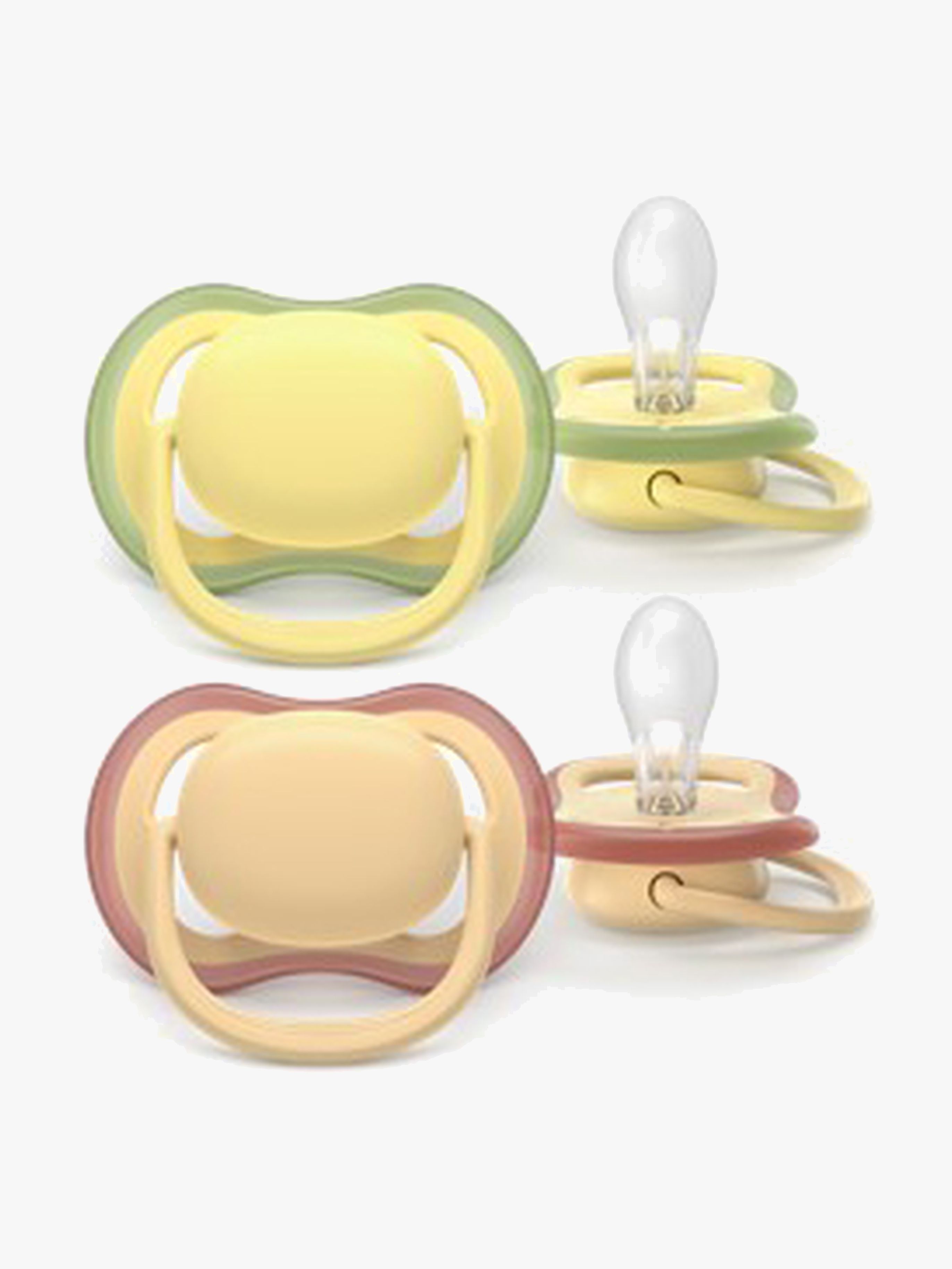 Avent Ultra Air Schnuller 0–6m 2er-Pack, Gelb / Orange