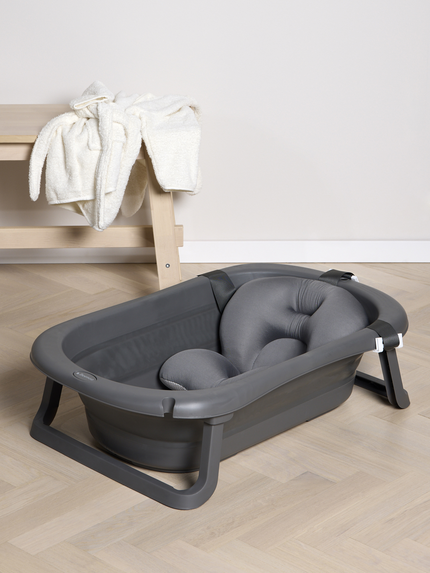 Beemoo CARE Assist Badewanne inkl. Badestütze, Deep Grey