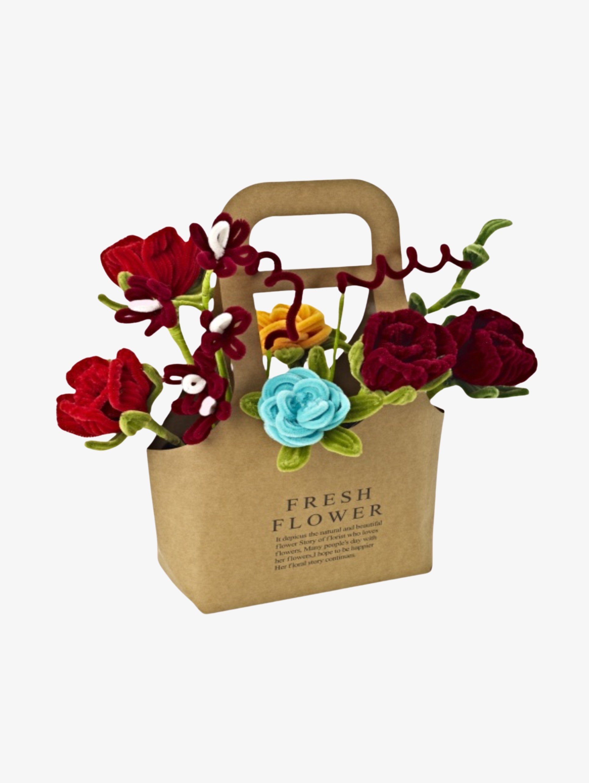 DIY-Set Blumenstrauß mit Pfeifenreinigern 21 Teile, Rot