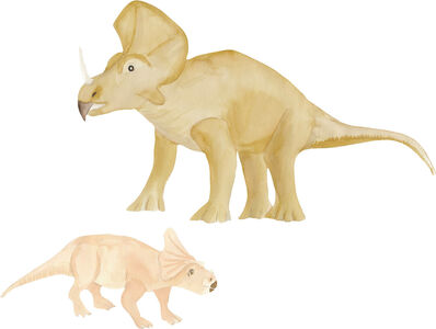 That's Mine Wandaufkleber Triceratops, Brown/Rose